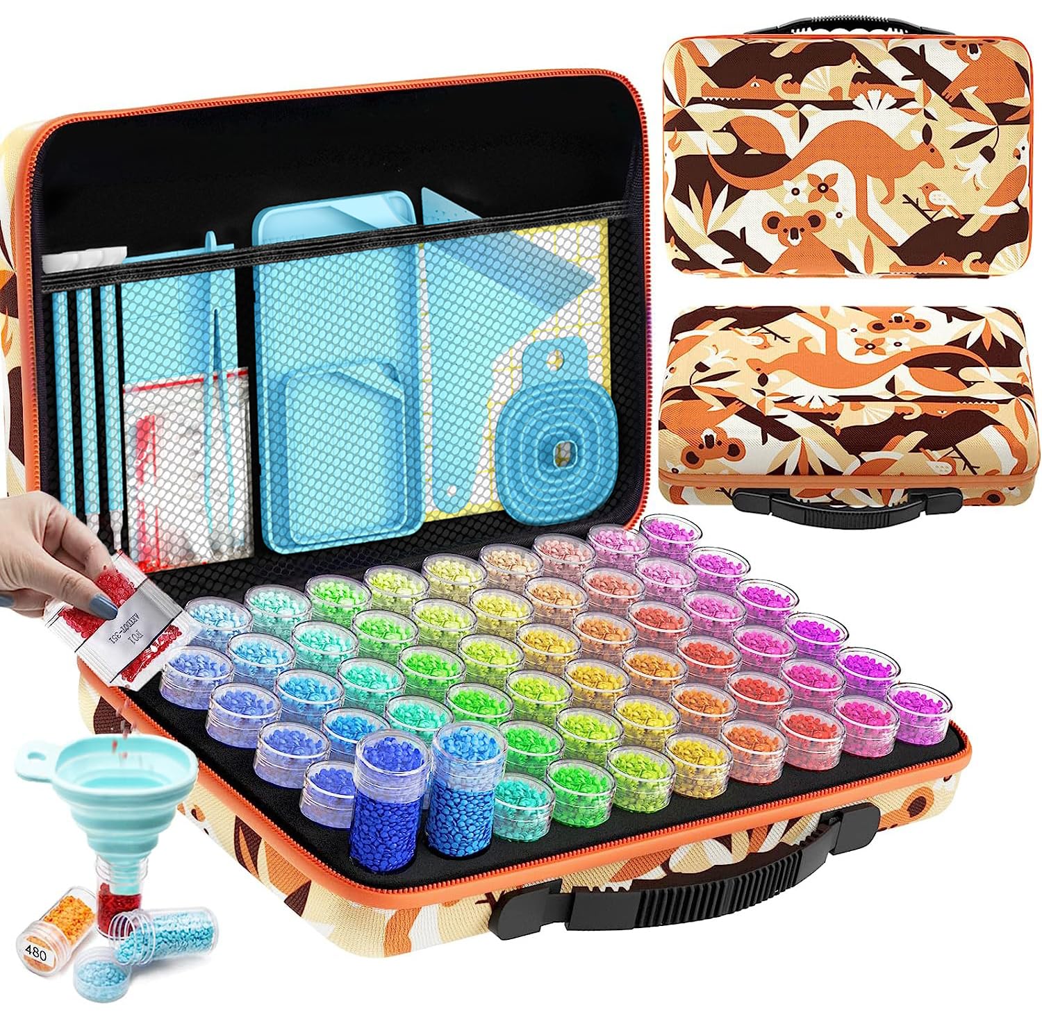 ARTDOT 5D Diamond Painting Zubehör Boxen, 60 Stück Diamond Painting Koffer für Diamond Painting Bilder Steine Samen Schmuck Strass Perlen DIY Handwerk Als Geschenk (Australien)