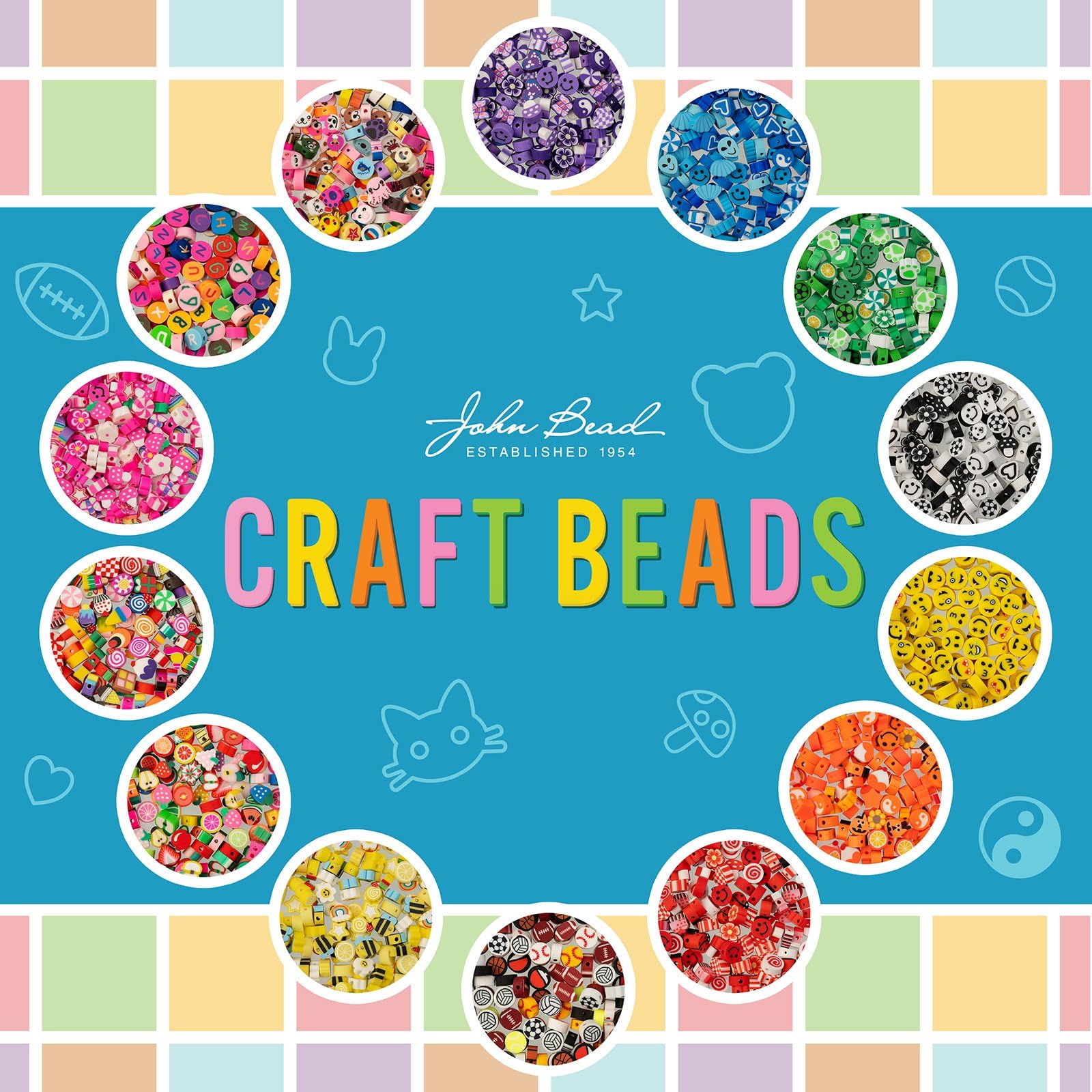 John Bead 120 cuentas de arcilla polimérica roja de 9 mm para hacer joyas y pulseras