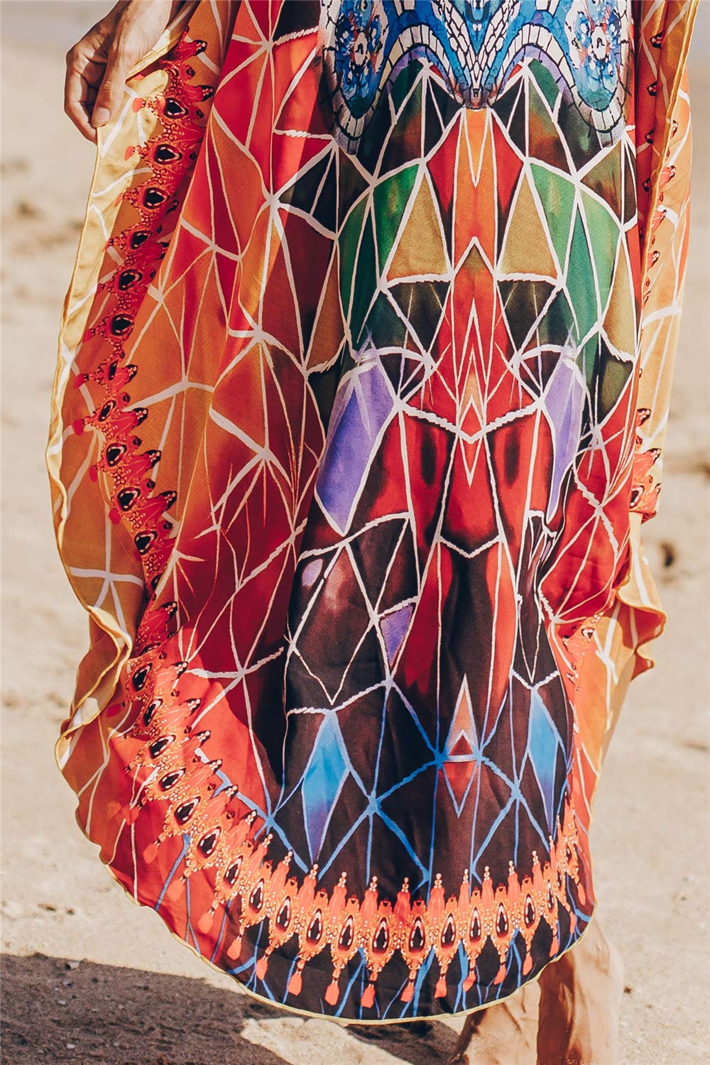Femmes Boho Kaftan Longuewear Nuit Surdimensionné Vêtements de Détente Robes Plage Couverture Sarong