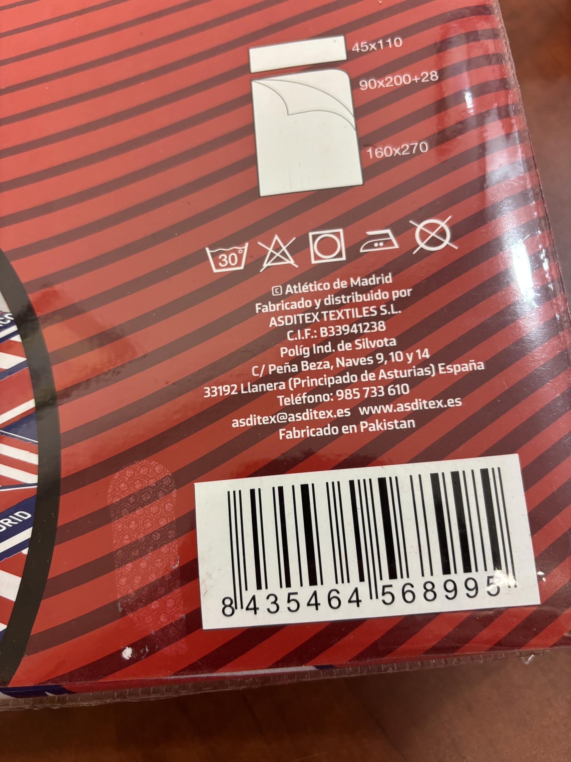 Juego de Cama At. Madrid de Fútbol, 3 Piezas (Bajera, Encimera y Funda de Almohada), Sábanas del At. Madrid, Regalo, Oficial Fútbol At. Madrid, (M1, 90 cm)