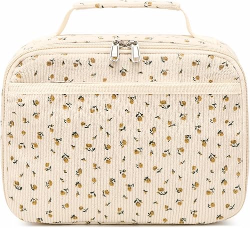 Miniatura 8 de Bolsas de almuerzo para niños y niñas, loncheras aisladas de pana, bolsa térmica de picnic para niños y niñas