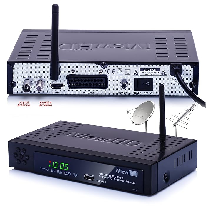 Buy NEW FULL HD Combo Freeview HD + Satellite HD Built in WiFi Receiver Compatible for Freesat