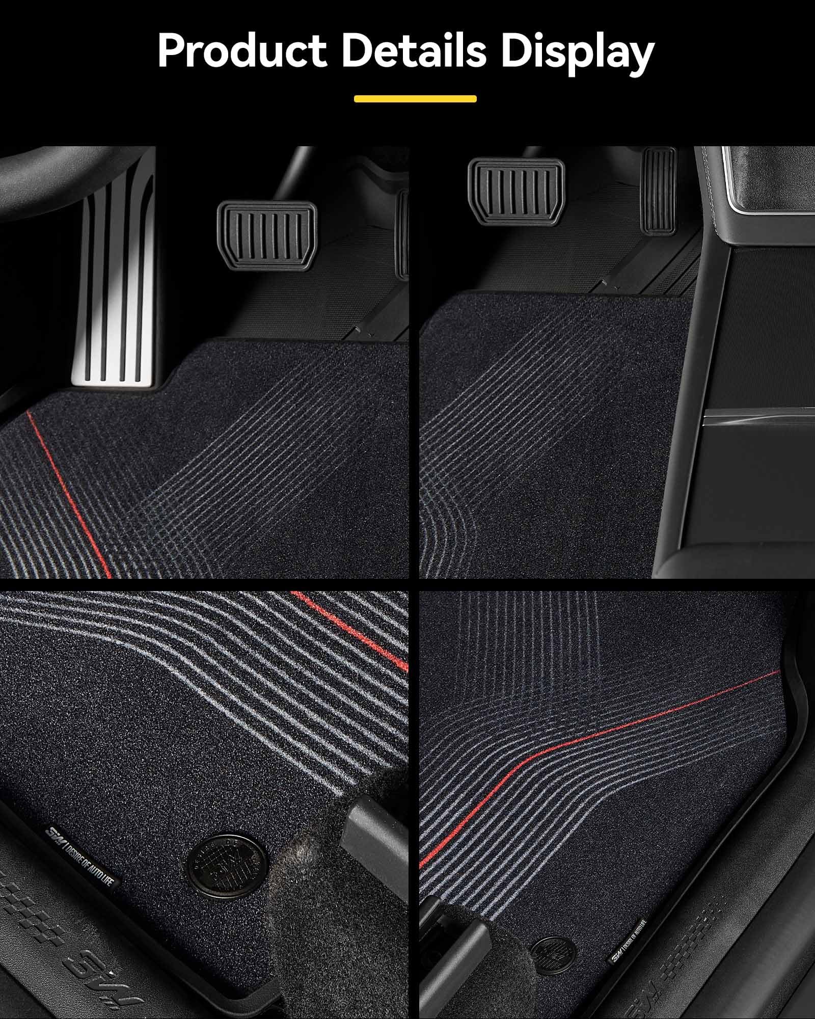 3W dywaniki z metalowym pedałem i StarTrail dywaniki samochodowe dla Tesli Model Y Juniper Premium/Performance/Standard 2025-2026, Thorex™ całoroczne, dostosowane dywaniki i wykładziny podłogowe