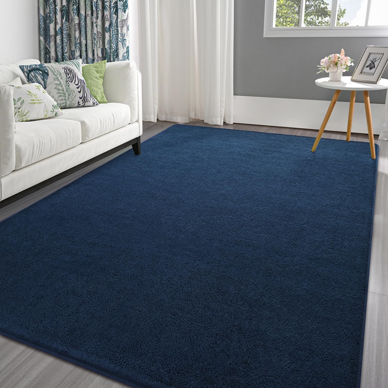 Pettop 7x10 ft Navy Blue Memory Foam Rug