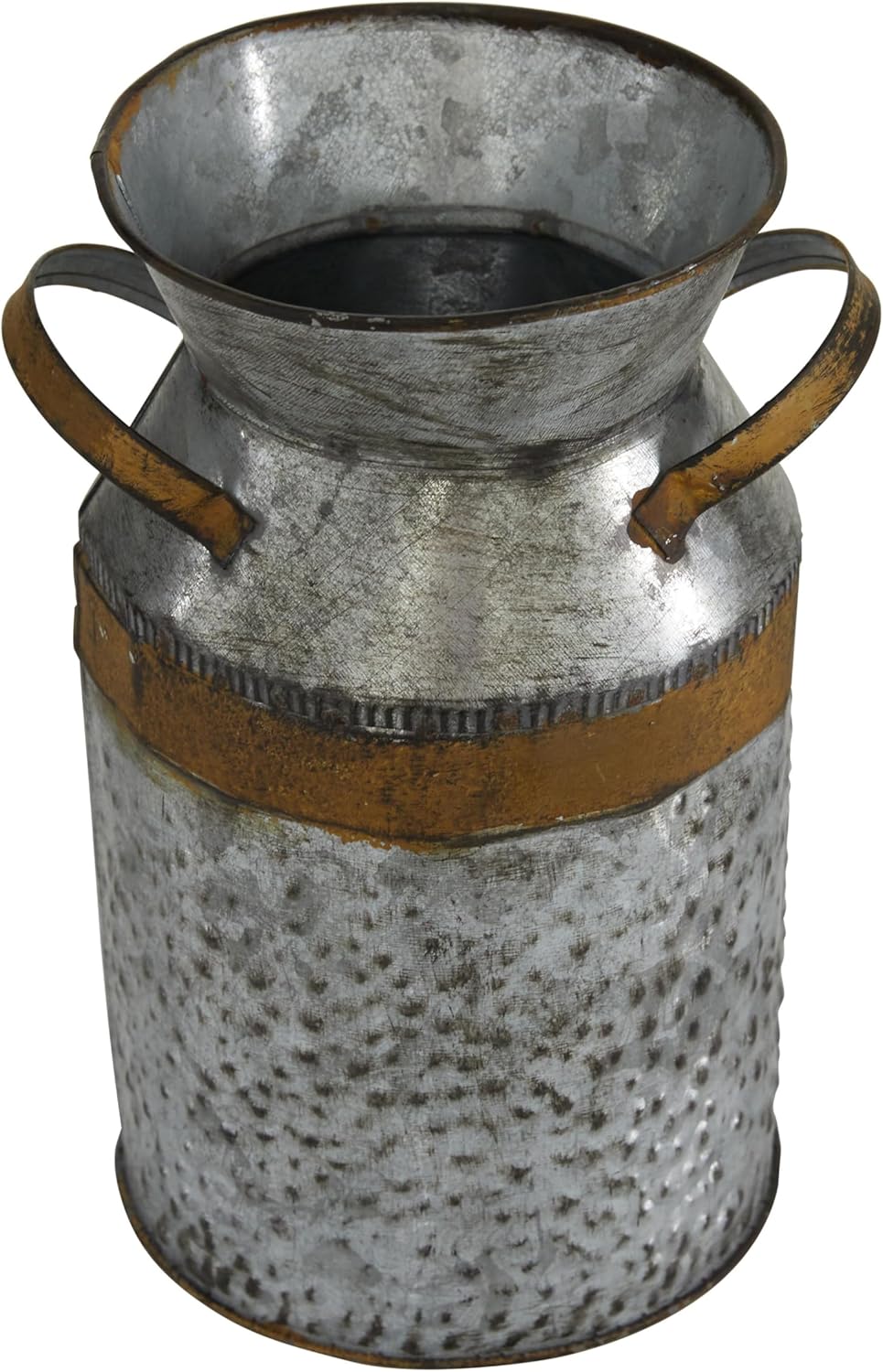 Gray and Rust Tin Farmhouse Jar-Shaped Table Vase