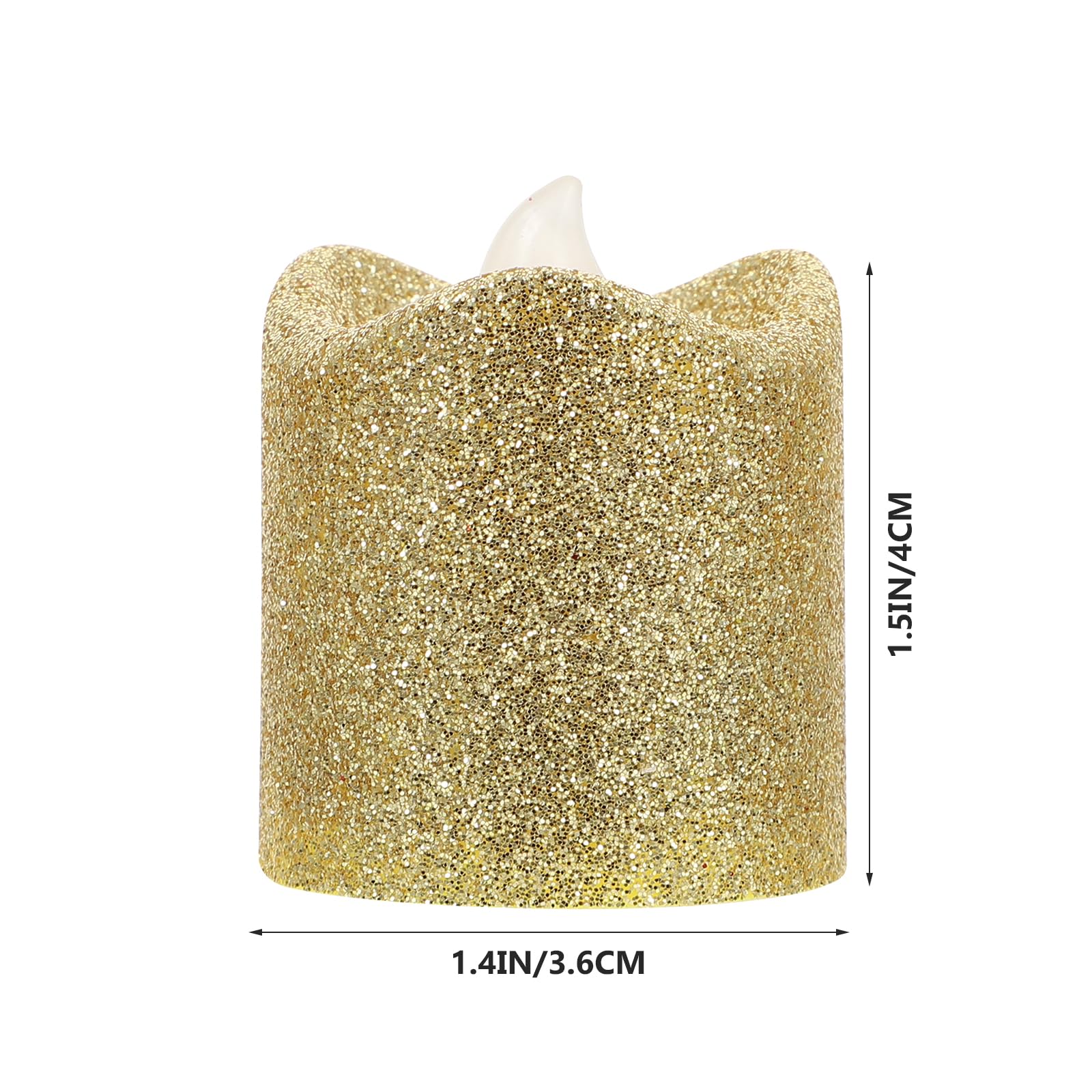 Housoutil Flameless Led Candle Lights Gold Glitter Wave Powder Candle Lamp Small Electric Light Decor for Indoor Outdoor Wedding Party Ambience - Image 4