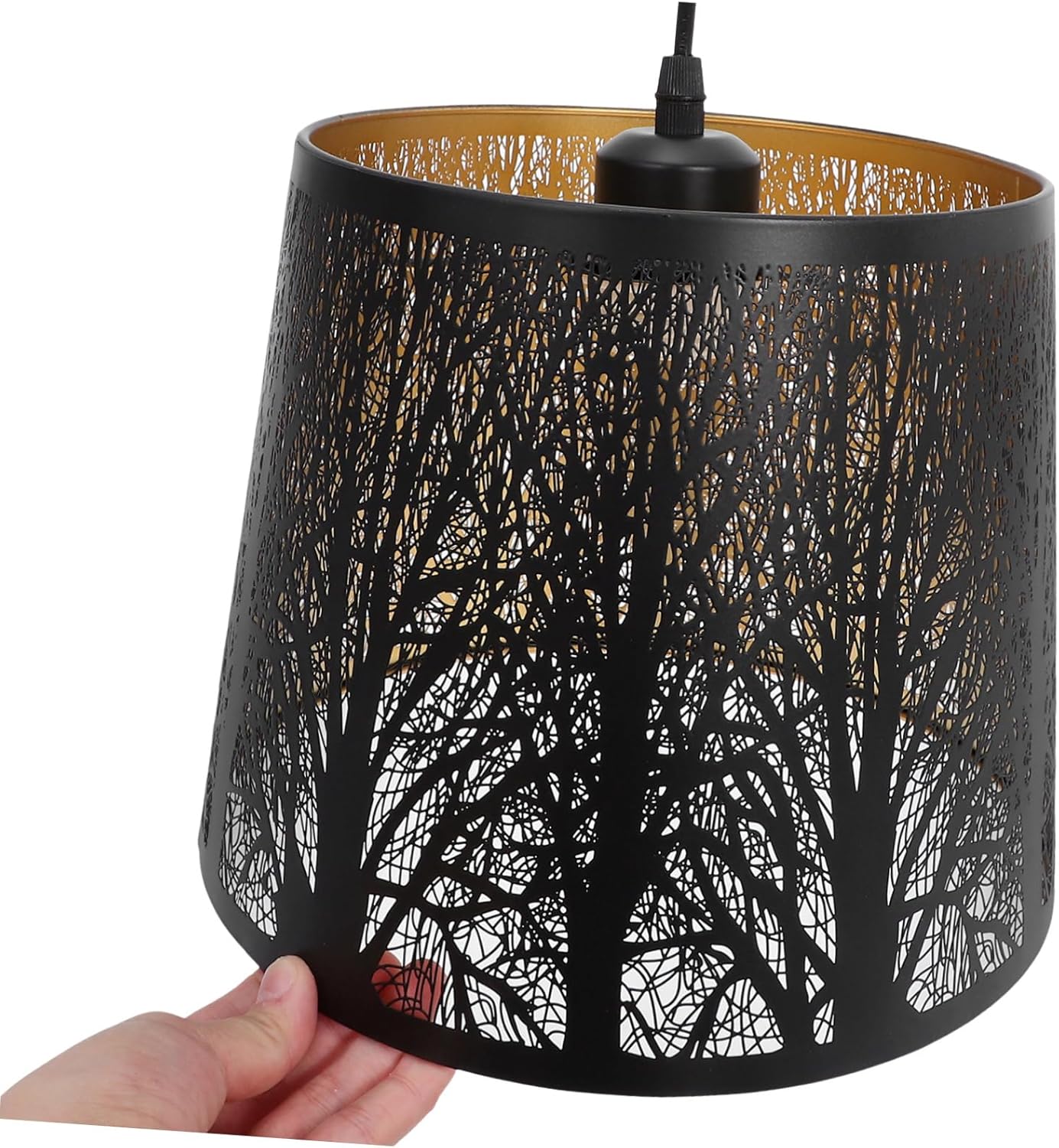 STOBOK 1Set Modern Hollow Carved Lampshade Stylish Ceiling Light Cover for Rustic Decor Easy Installation Durable Iron Material for Bars and Restaurants