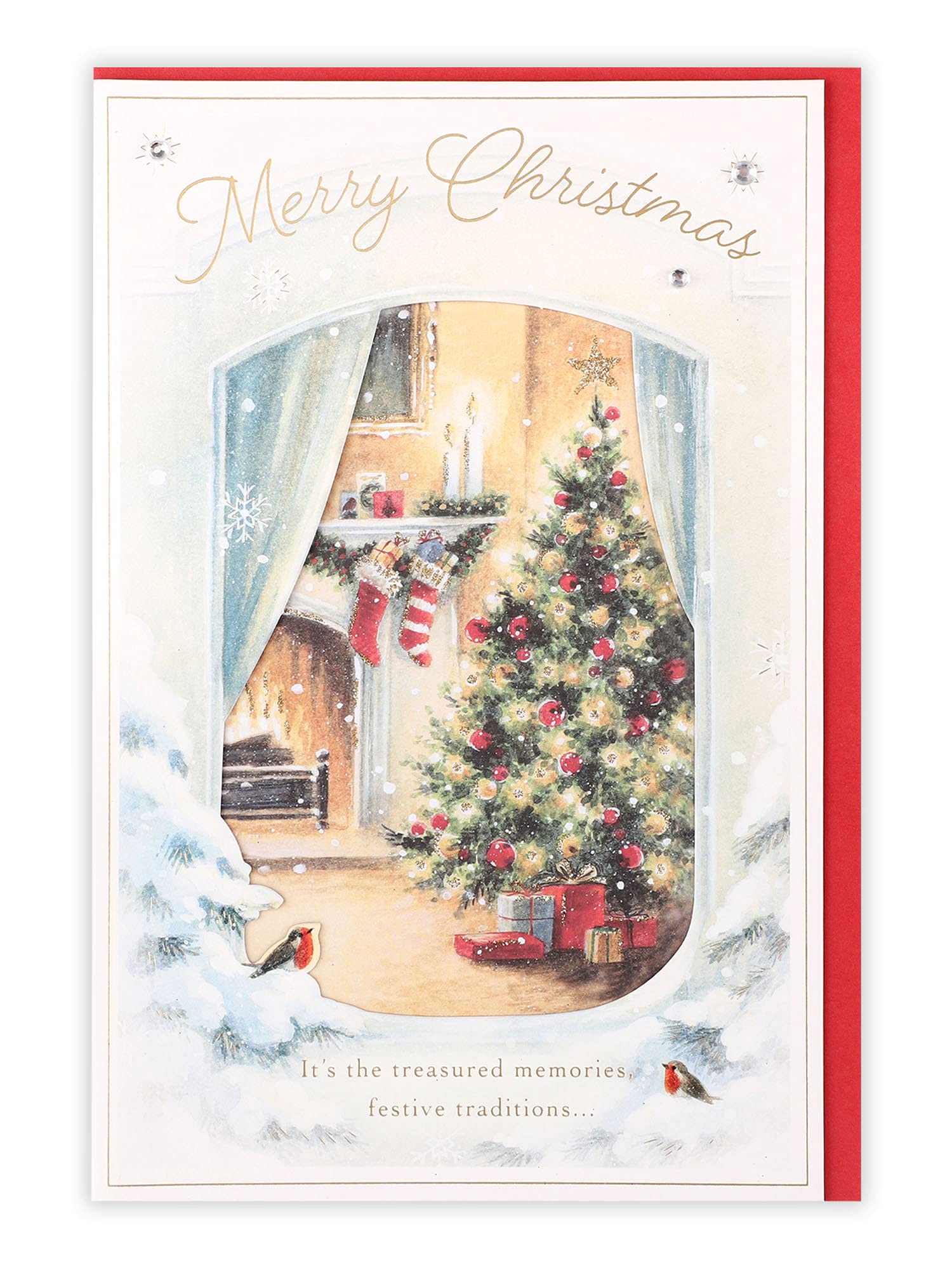 Clintons: Kleindochter Fee En Gouden Bling Boom Kerstkaart Clintons: Kleindochter Fee En Gouden Bling Boom Kerstkaart