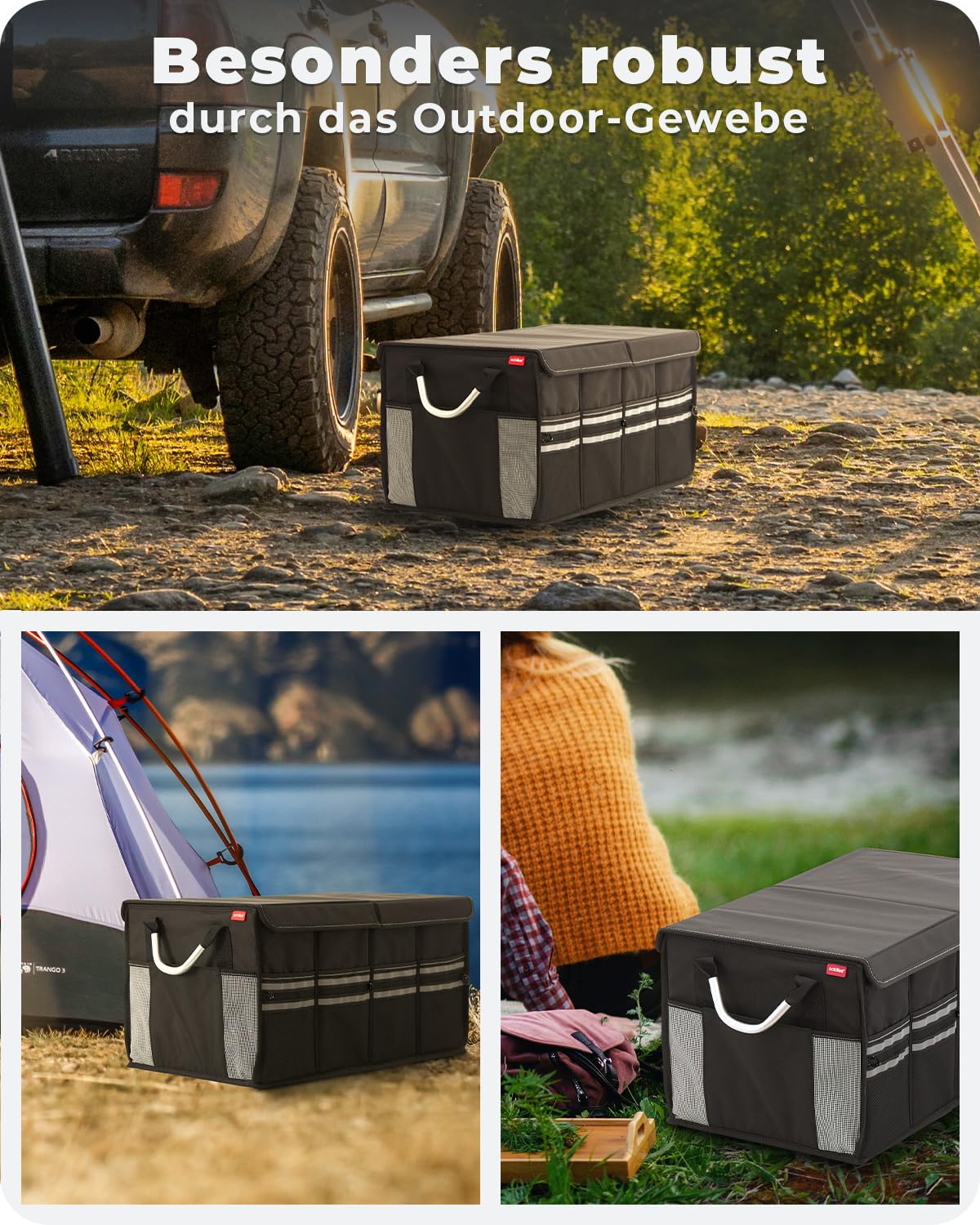 achilles Strong-Box - extrem belastbare Transport-Tasche - Faltbox für den Kofferraum, Reisen oder den Einkauf (Schwarz)