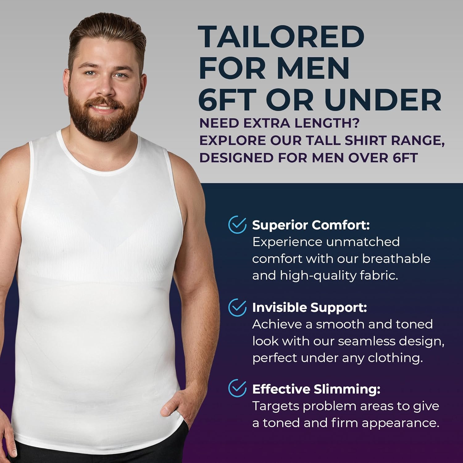 QORE LOGIQ Gynecomastia Compression Shirt Men - Premium Slimming Undershirt Compression Tank Top Mens Shapewear & Body Shaper - Image 4