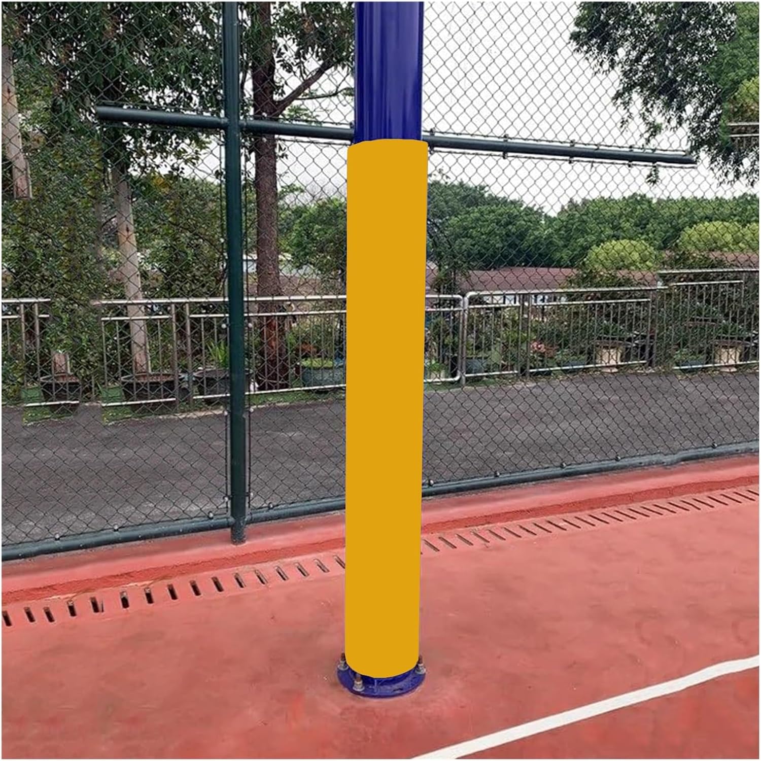 Basketball Pole Pad,Wrap-Around Round Rod Pad,All-Weather Parking Lot Post Padding,for Garage Gym Playground