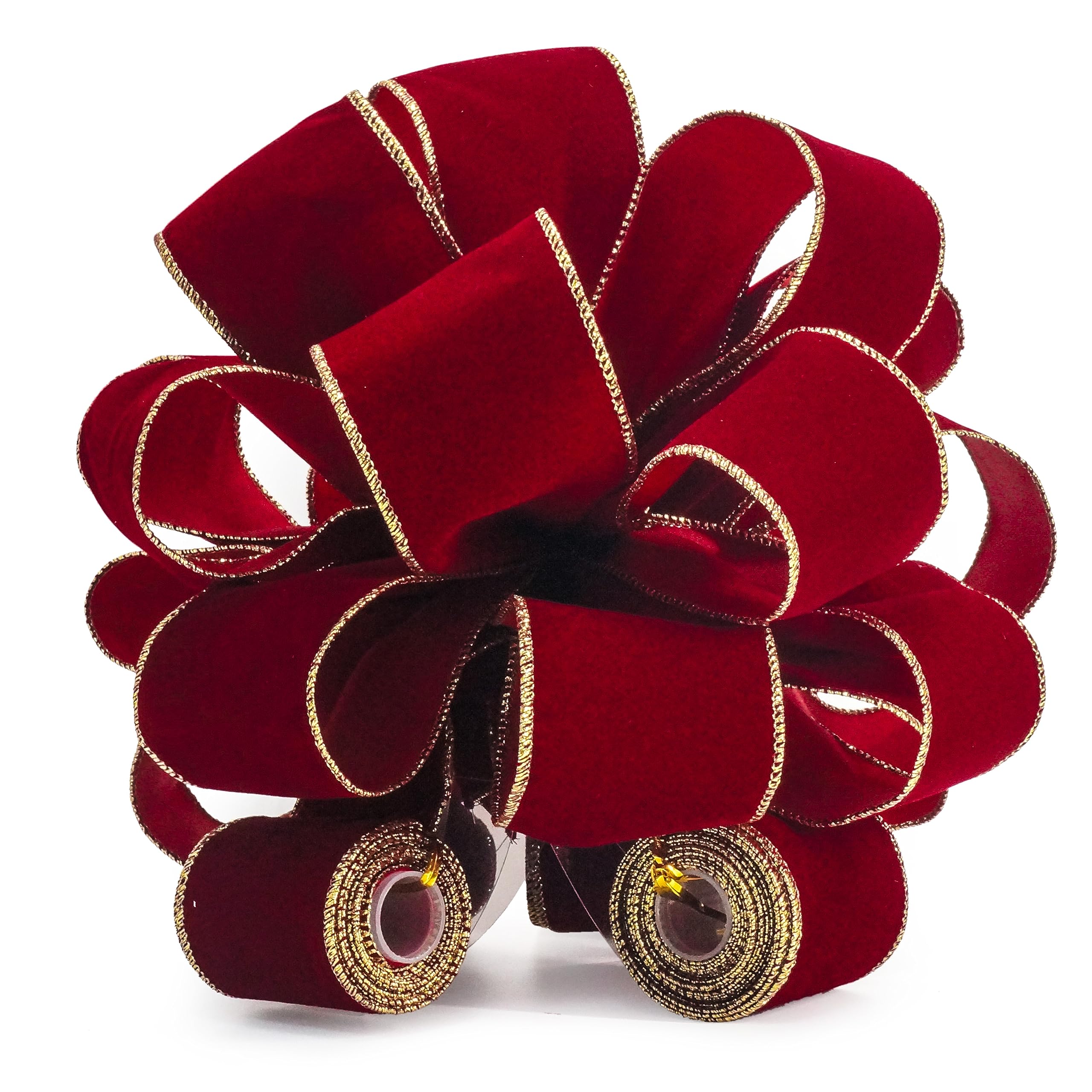 Red Wine Velvet Christmas Tree Topper Bow 11" with 4 Ribbon Streamers x 3 Yards Long Each for Holidy Elegant Fancy Home Décor Indoor