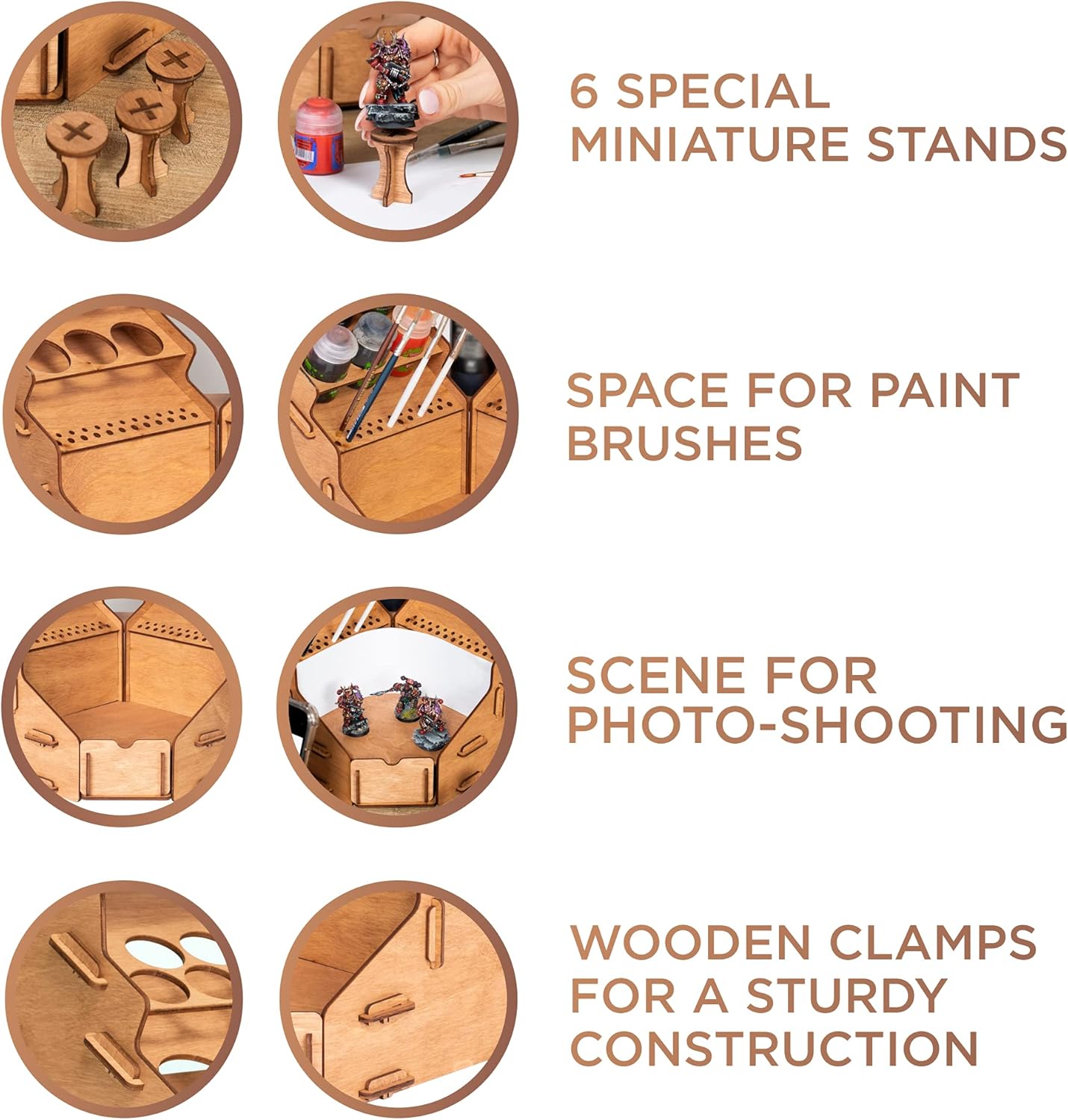 Modular Paint Organizer for 74 Paint Bottles and 14 Brushes Bundle with Corner Organizer for 32 Bottles of and 46 Brushes - Convenient Racks for Miniature Set