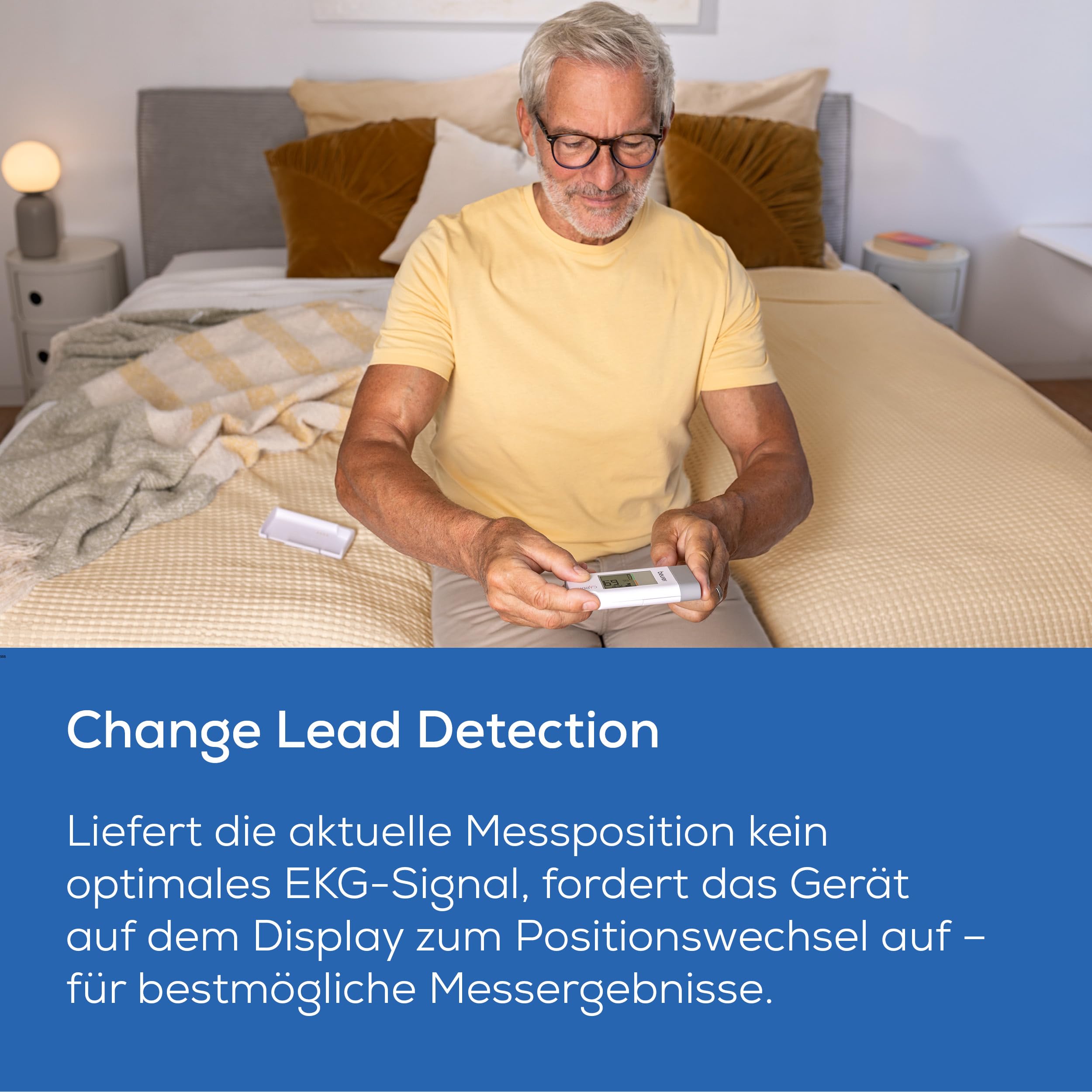 Beurer ME 95 Mobiles EKG, 1-Kanal EKG zur Aufzeichnung des Herzrhythmus, EKG Gerät für Zuhause, erkennt Vorhofflimmern, mit Akku, Herzfrequenzmonitor mit App, Datenübertragung zu Apple Health und co