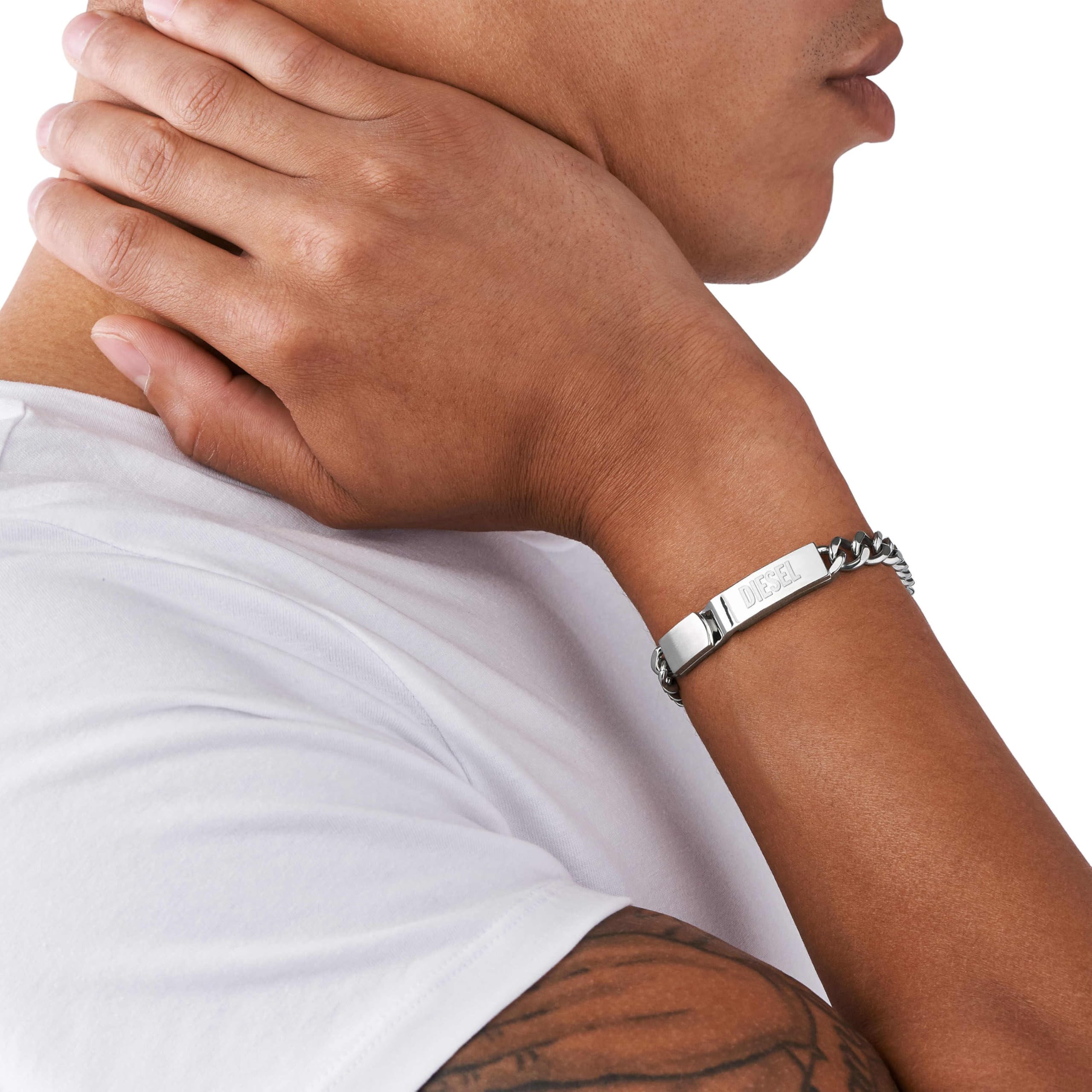 Diesel Men's Silver tone Stainless steel with lobster clasp closure bracelet