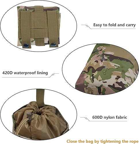 Miniatura 4 de Molle - Bolsa plegable táctica para cinturón de utilidad militar, con cordón, organizador de revistas, bolsa enrollable