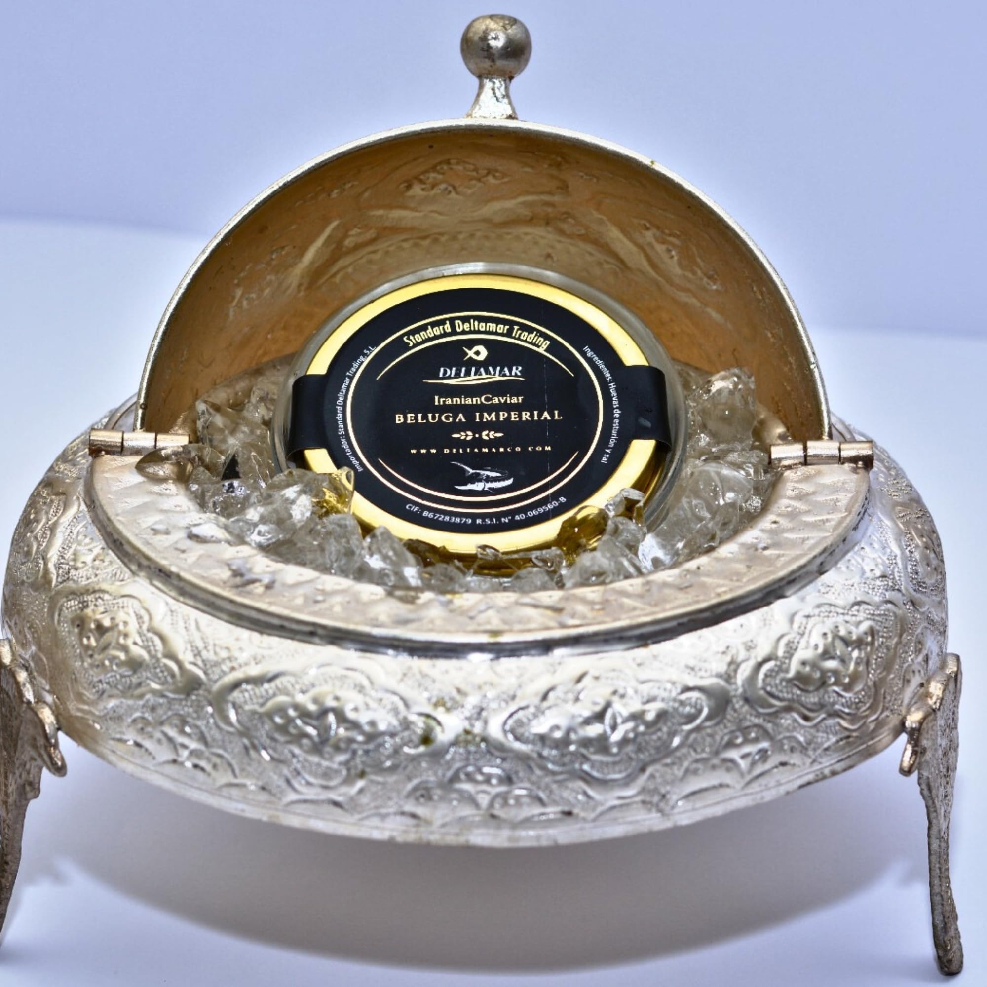 Imperial Caviar - Black Beluga Sturgeon Huso Huso Orginial Beluga Imperial Finest Caviar - Premium Quality Siberian Caviar - Authentic Deltamar CITES Certified (30 gm)