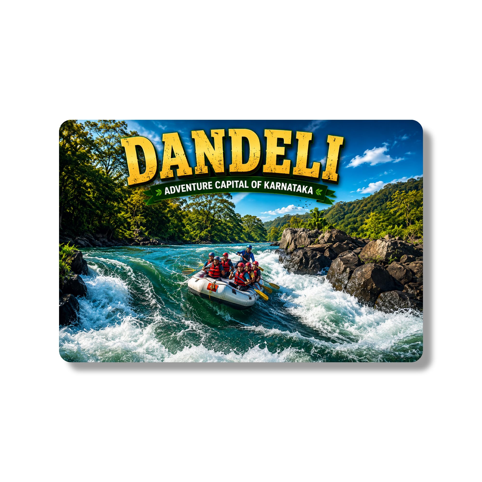 Dandeli Fridge Magnet - Adventure Capital of Karnataka Souvenir | White Water River Rafting & Nature Theme | Premium HD Acrylic Refrigerator Magnet for Travel Memories, Gifts & Home Décor-image-21