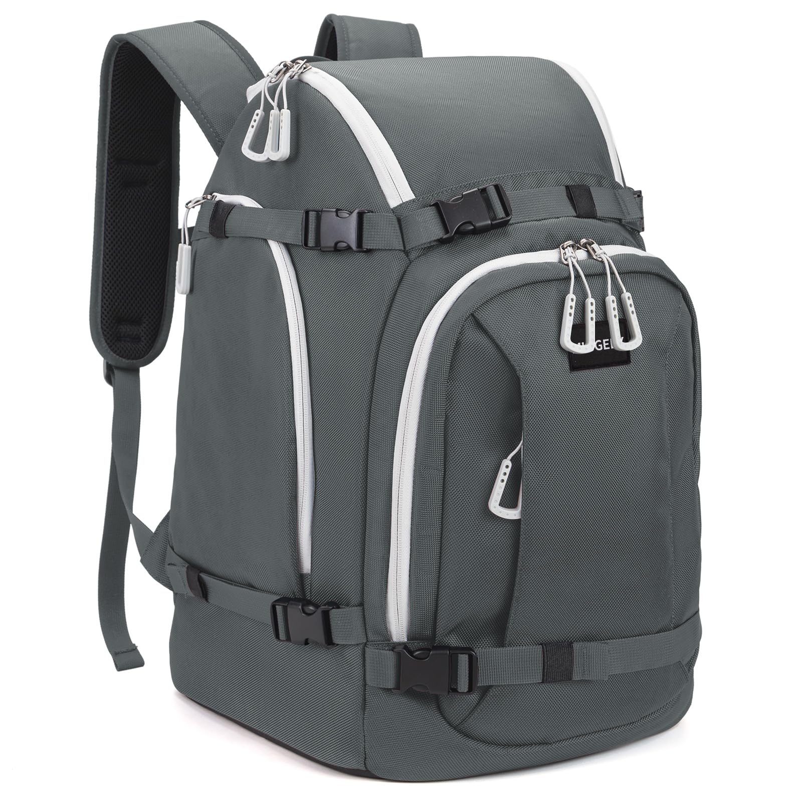 MIGGEEY Borsa per scarponi da sci con scomparto per casco e scomparto per stivali [50 l], zaino da sci con tasca per casco, borsa da sci con funzione di tracolla e spazio per accessori da sci