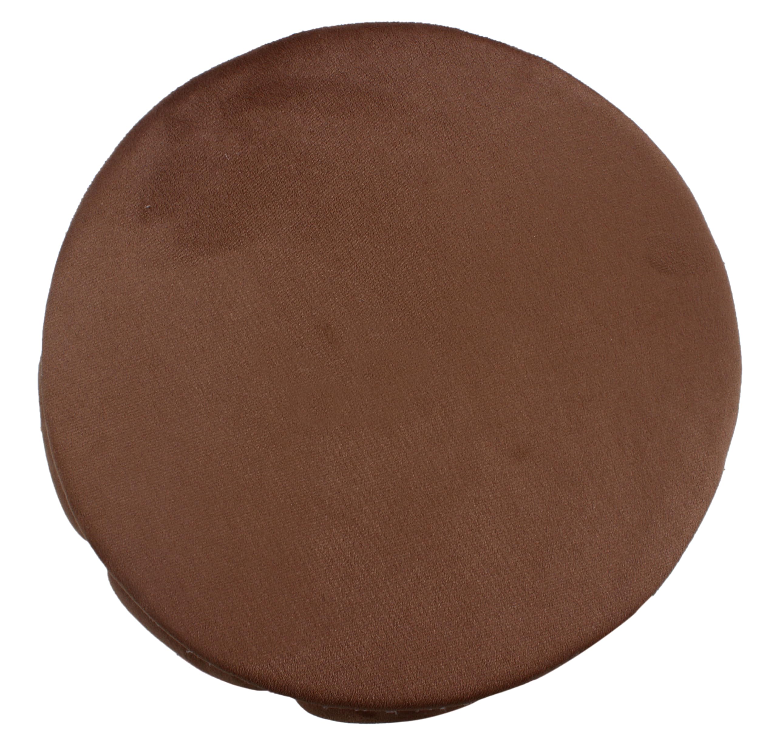 Interiors Spot Ottoman Pouffes Sitting Mudda Puffy Wooden Leg Stool for Living Room Dressing Table Pouf Round Footstool for Home & Office Decor, Holland Velvet, 16x16x18 Inch, (Metal and Mouse) 4