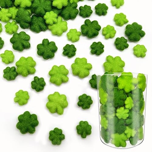 50 Pcs St. Patrick's Day Foam Vase Fillers Velvet Shamrocks