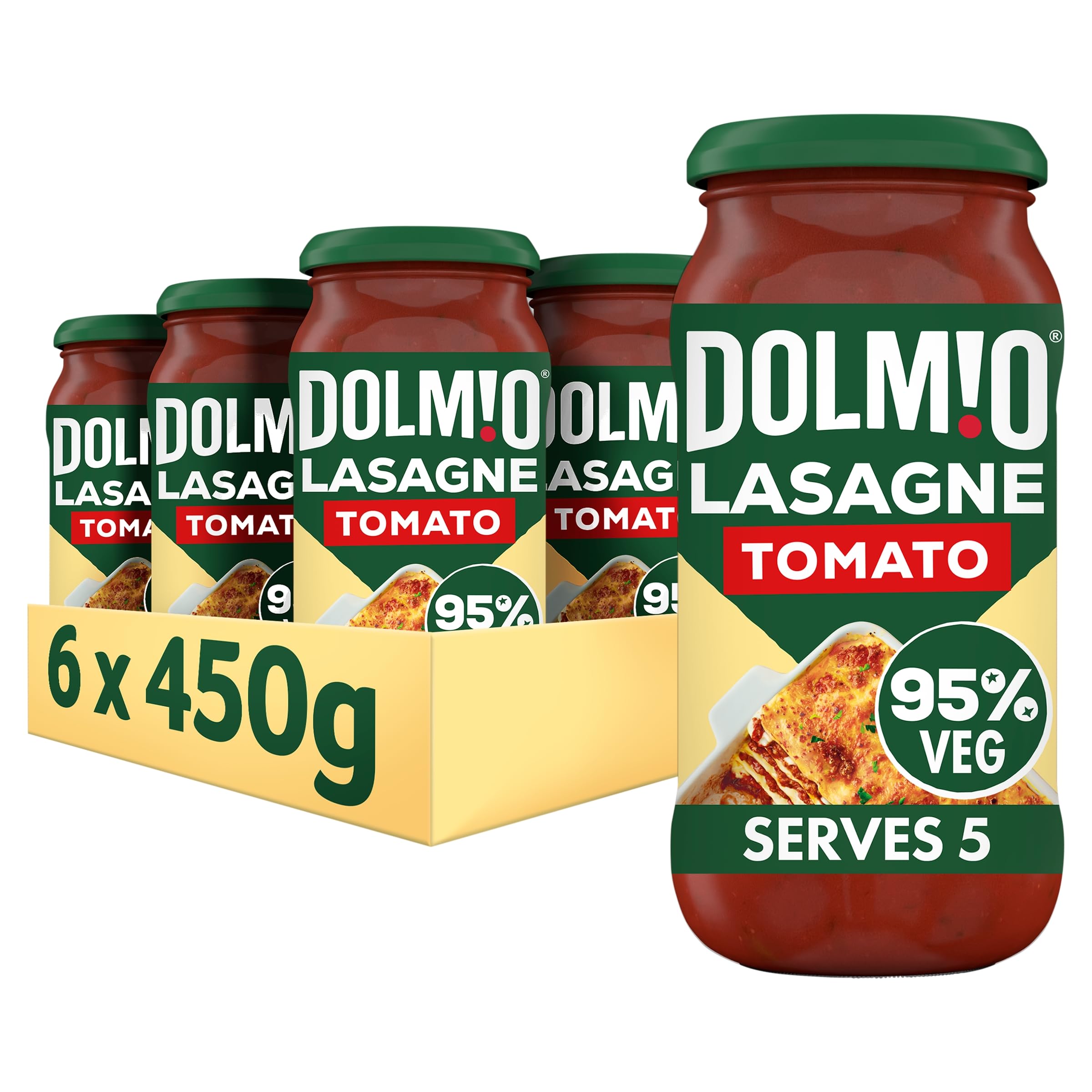 Dolmio Lasagne Red Tomato Sauce Jar, Bulk Multipack 6 x 450g