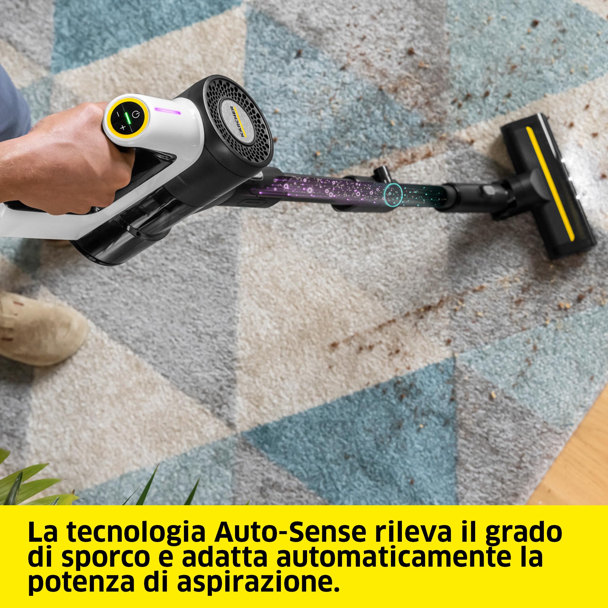 KÄRCHER aspirapolvere senza fili VCS 3 Nano Flex, autonomia: fino a 50 min, tubo articolato, tubo flessibile, bocchetta per pavimenti con LED, bocchetta fessure, spazzolina mobili, 1 batteria 22 V