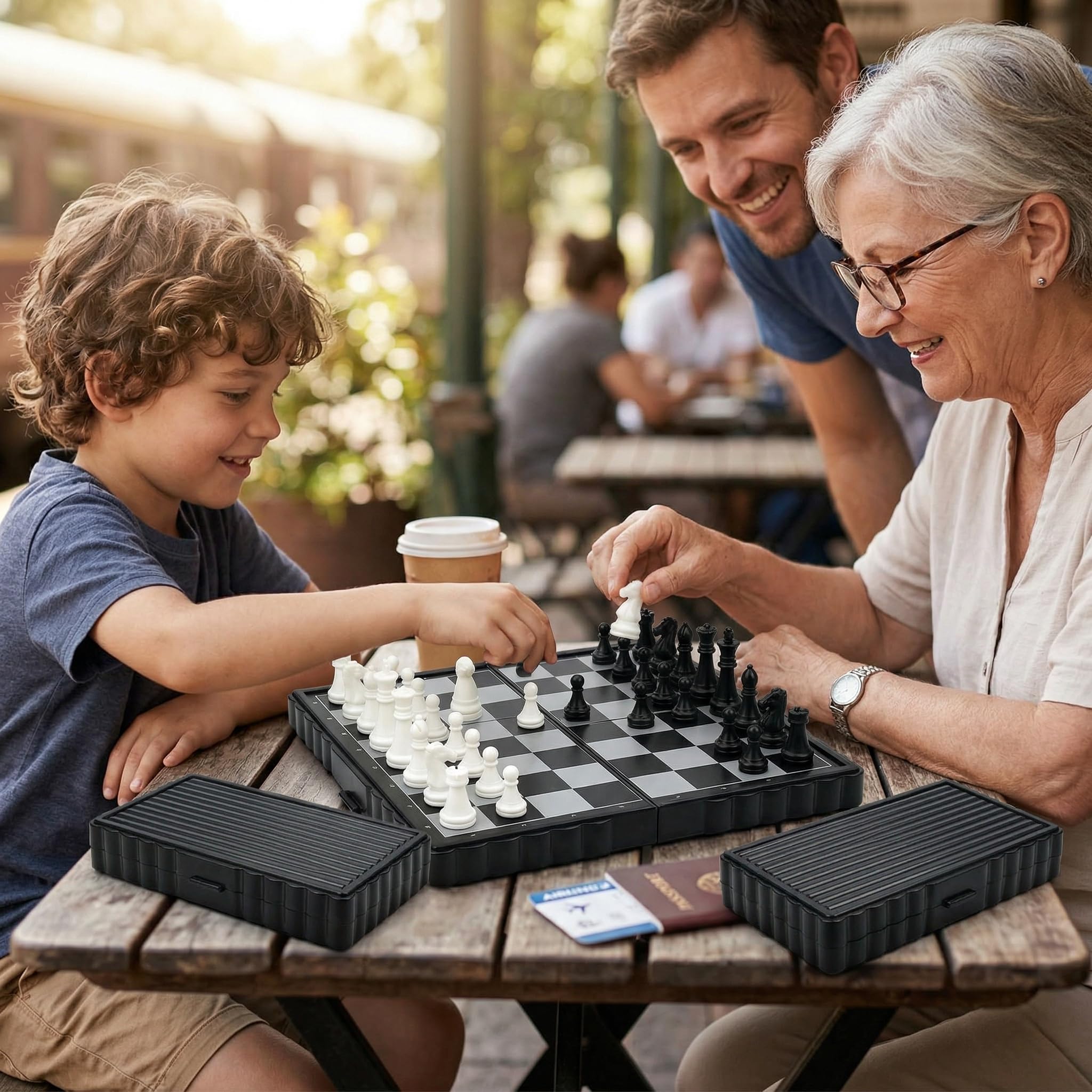 Magnetisches Schachspiel, faltbares Schachbrett, tragbares und faltbares Schachbrett-Set, magnetisches Reise-Schach, Mini-Schach, hochwertiges faltbares Schachbrett, ideal für Reisen