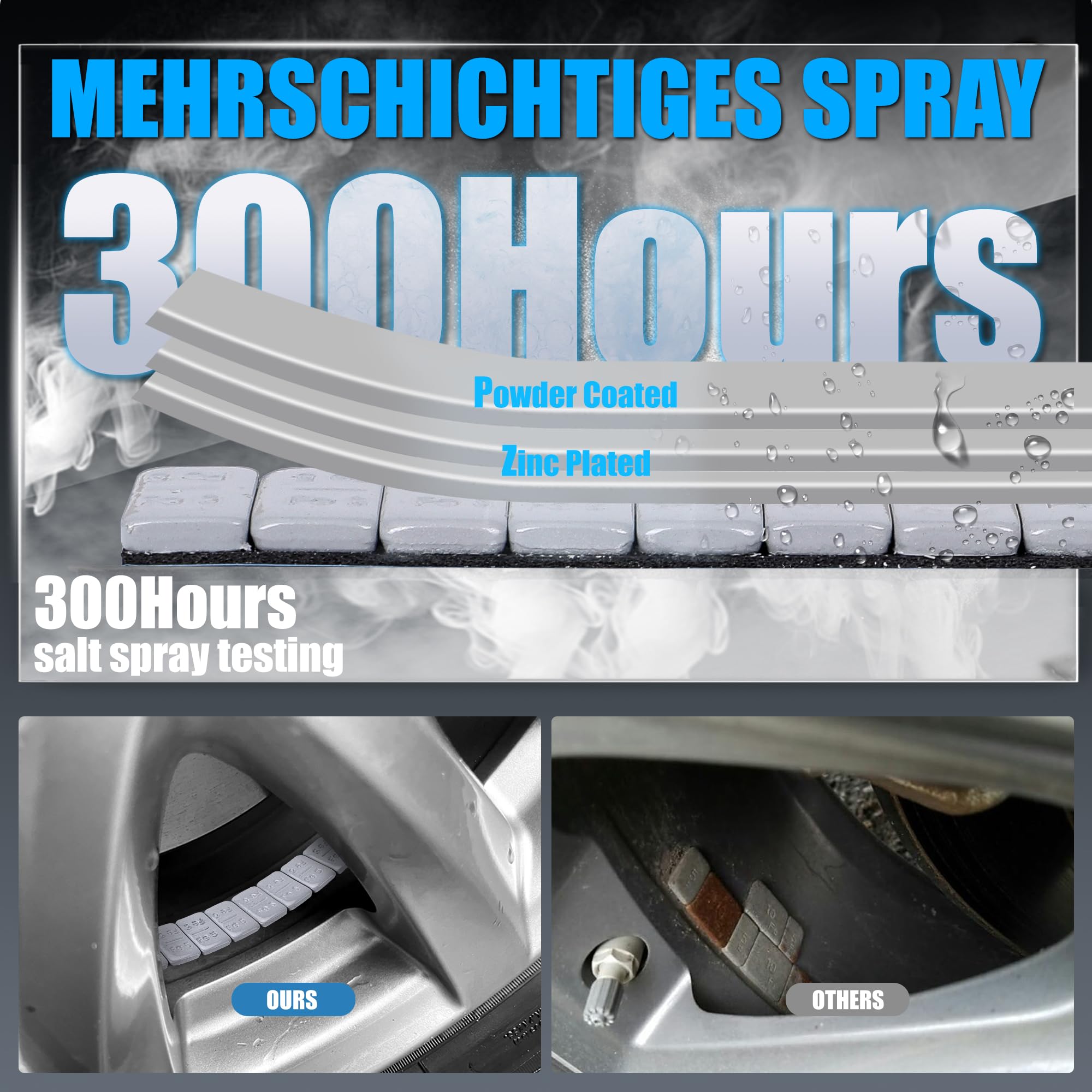 Generisch 6kg Auswuchtgewichte Klebegewichte Rolle | 1200x5g Stahlgewichte für Alufelgen,Verzinkt Kunststoffbeschichtet,Selbstklebende Radgewichte für PKW,Motorrad,Modellbau