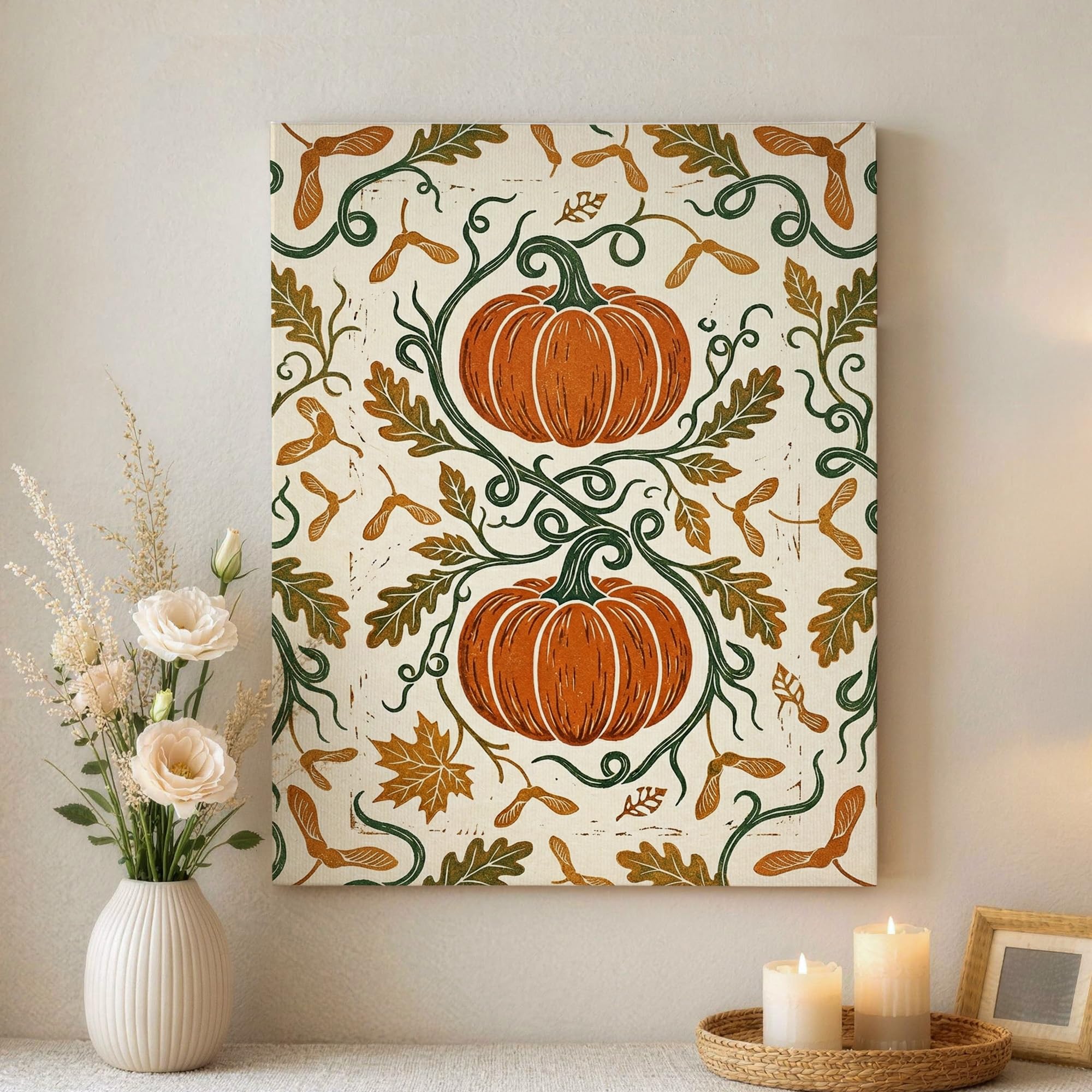 Lienzo artístico de hojas de vid tradicional para una decoración elegante 8