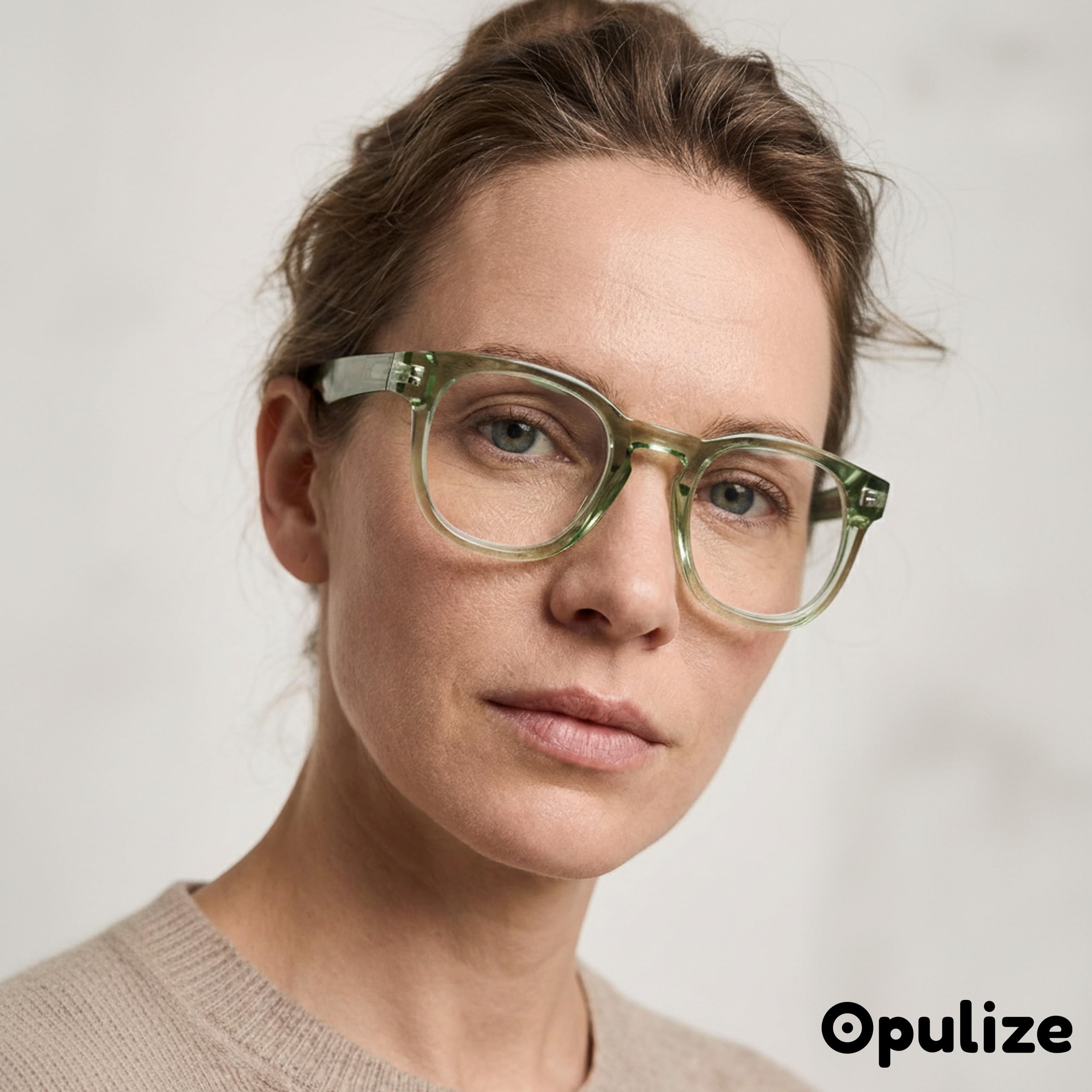 Opulize AWE - Lentes de lectura con bloqueo de luz azul para mujeres y hombres, retro, redondos, antirreflejos, con protección UV, transparentes +1.50
