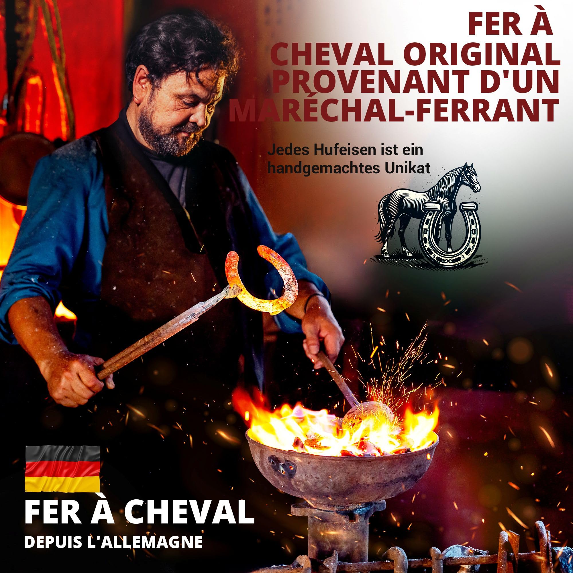 PURAJA Fer à Cheval Cadeau | Véritable Fer à Cheval porté | Porte-Bonheur pour Un Anniversaire, Un emménagement, Une fête, Un Mariage, Un baptême ou Une Naissance | avec Certificat d'authenticité