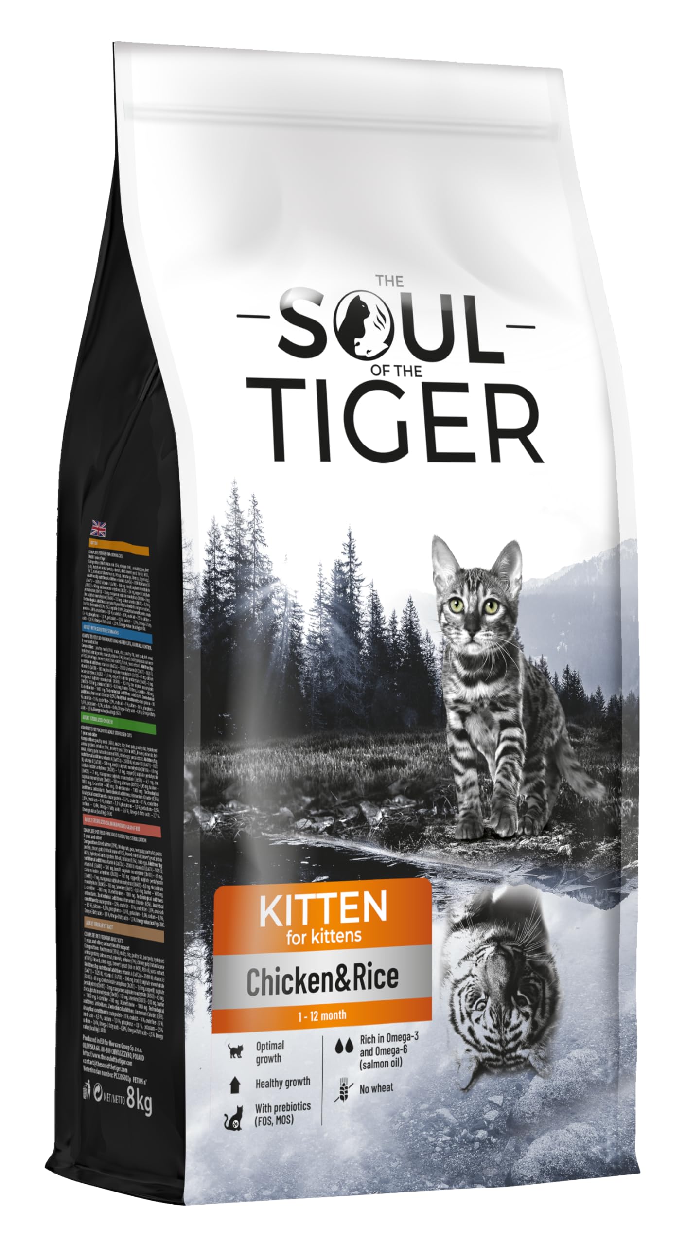 The Soul of the Tiger - Dry Food for Kittens with Chicken and Rice, Suitable for Pregnant and Nursing Cats, 8 kg
