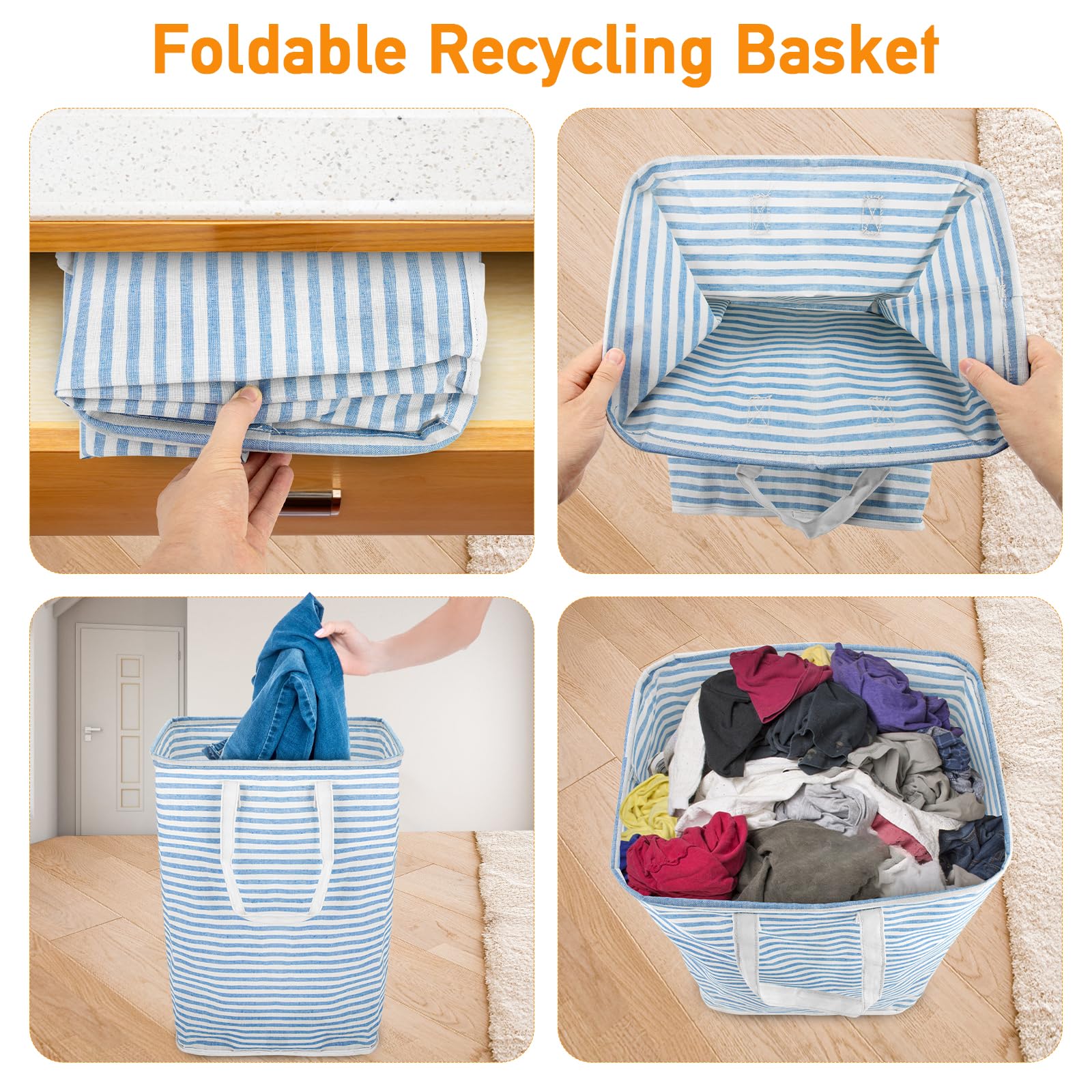 Cesto Per La Biancheria Grande Da 75 Lri, Confezione Da 1-3 Cesto Pieghevole Impermeabile Con Manici Facili Da Trasportare Per I Giocattoli Dei Vesti Della Camera Da Letto Del Dormorio Della
