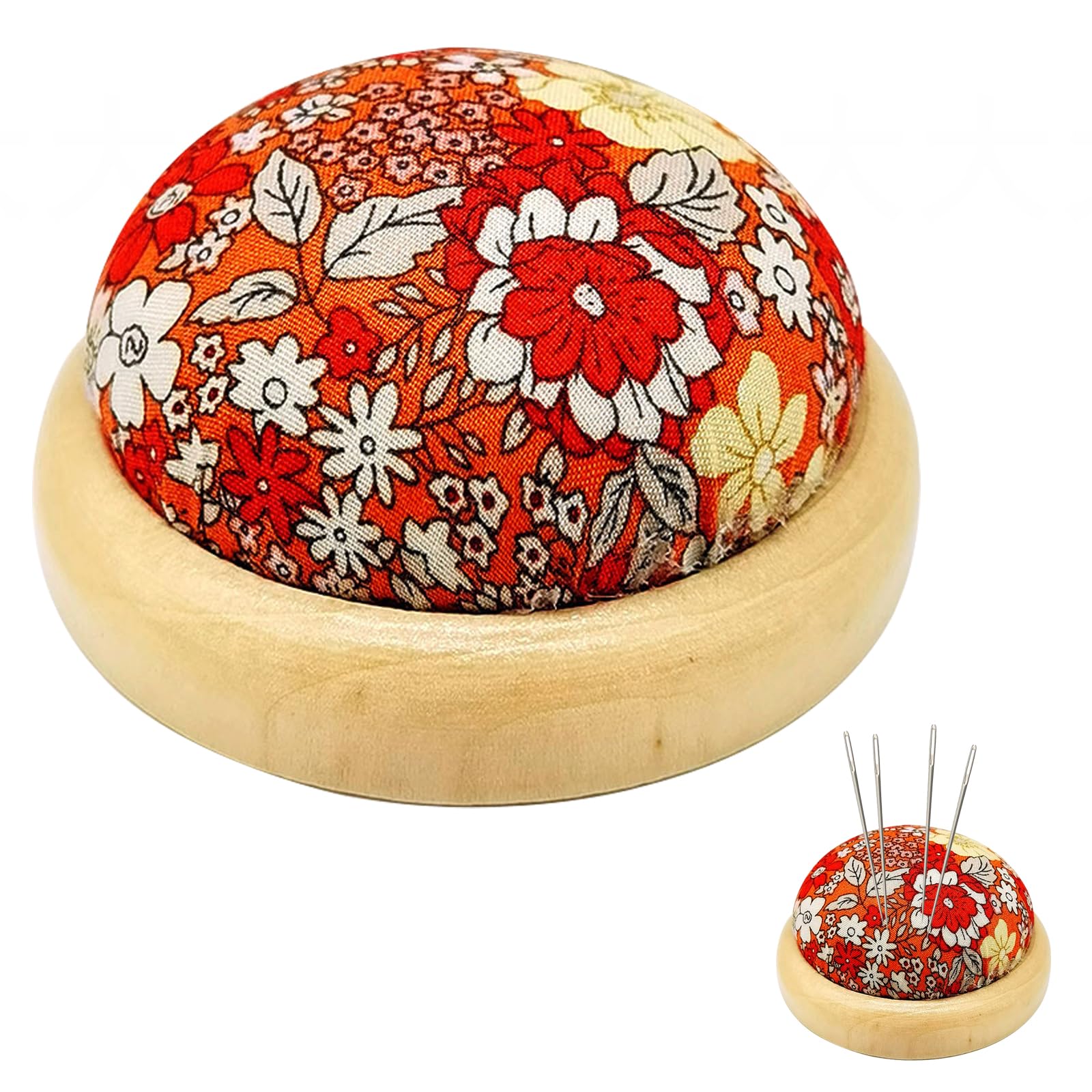 Amazon | EsiFare ピンクッション 台 木製ベース 針山 針刺し 丸型 針
