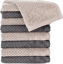 8-Piece Guest Towels 30 x 50 cm with Hanging Loop Made of 100% Cotton, Absorbent, Soft and Oeko-Tex Certified, 8 Guest Towels Anthracite, Stone, 30 x 50 cm