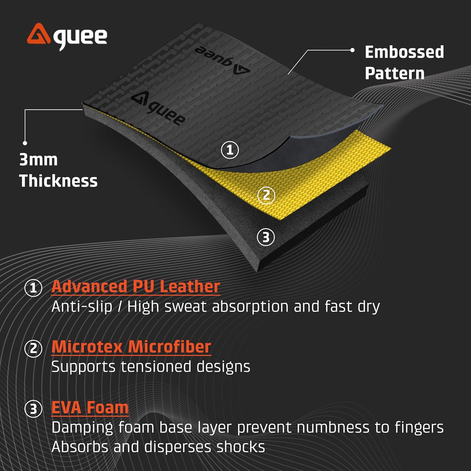GUEE SL One Road Bike Handlebar Tape Premium PU Leather Microtex Structure with Shock-Absorbing Foam & Ultra-Light Design, Anti-Slip Bar Tape for Superior Grip, Comfort, and Control (2 Rolls)