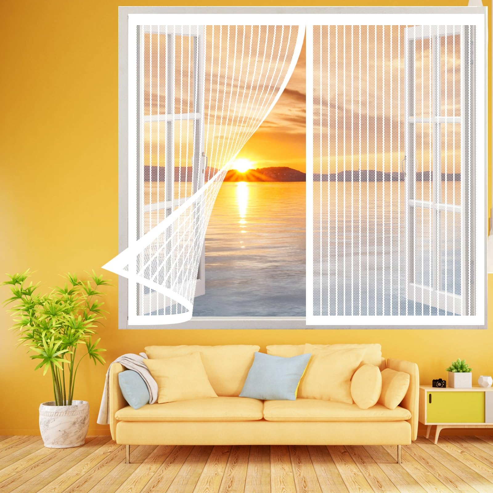 Magnétique Moustiquaire Porte 150x245cm Sans Percer Avec