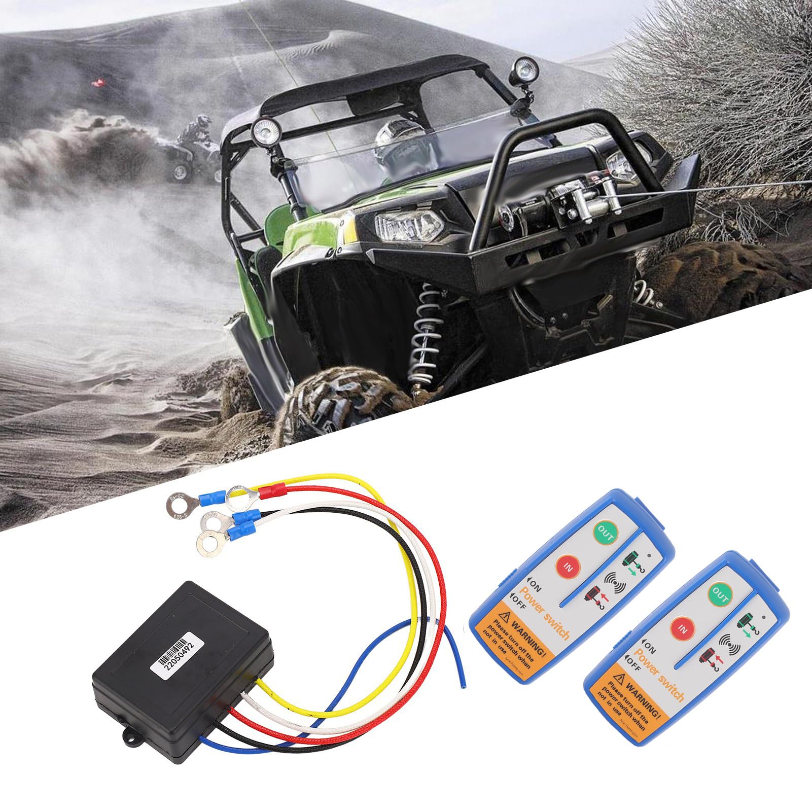 Télecommande Treuil Kit De Télécommande De Treuil Sans Fils 12 V Jusqu A 30 M Pour Jeep Atv Suv 97078018