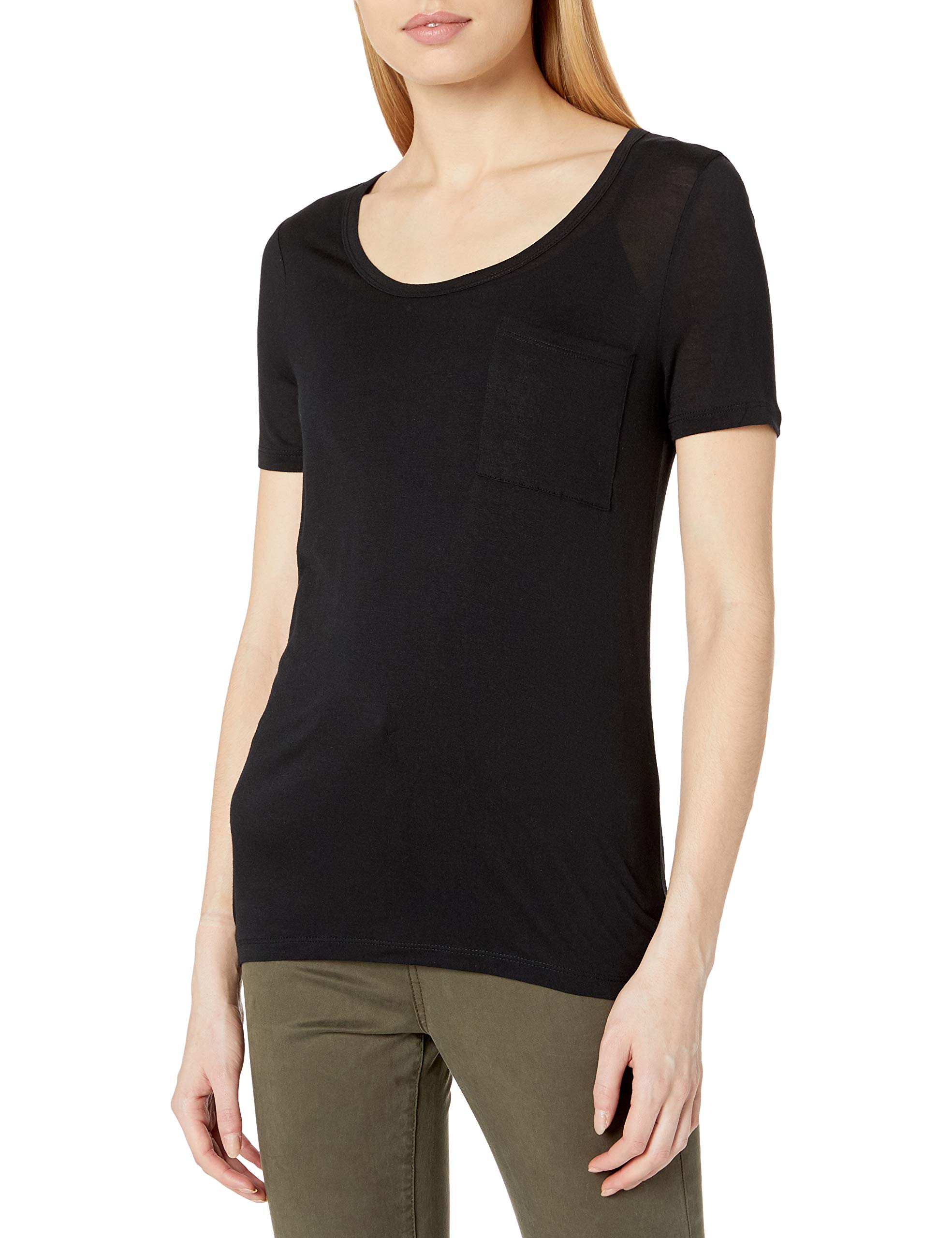 Daily Ritual Women's Standard Super Soft Modal Semi-Sheer Pocket T-Shirt