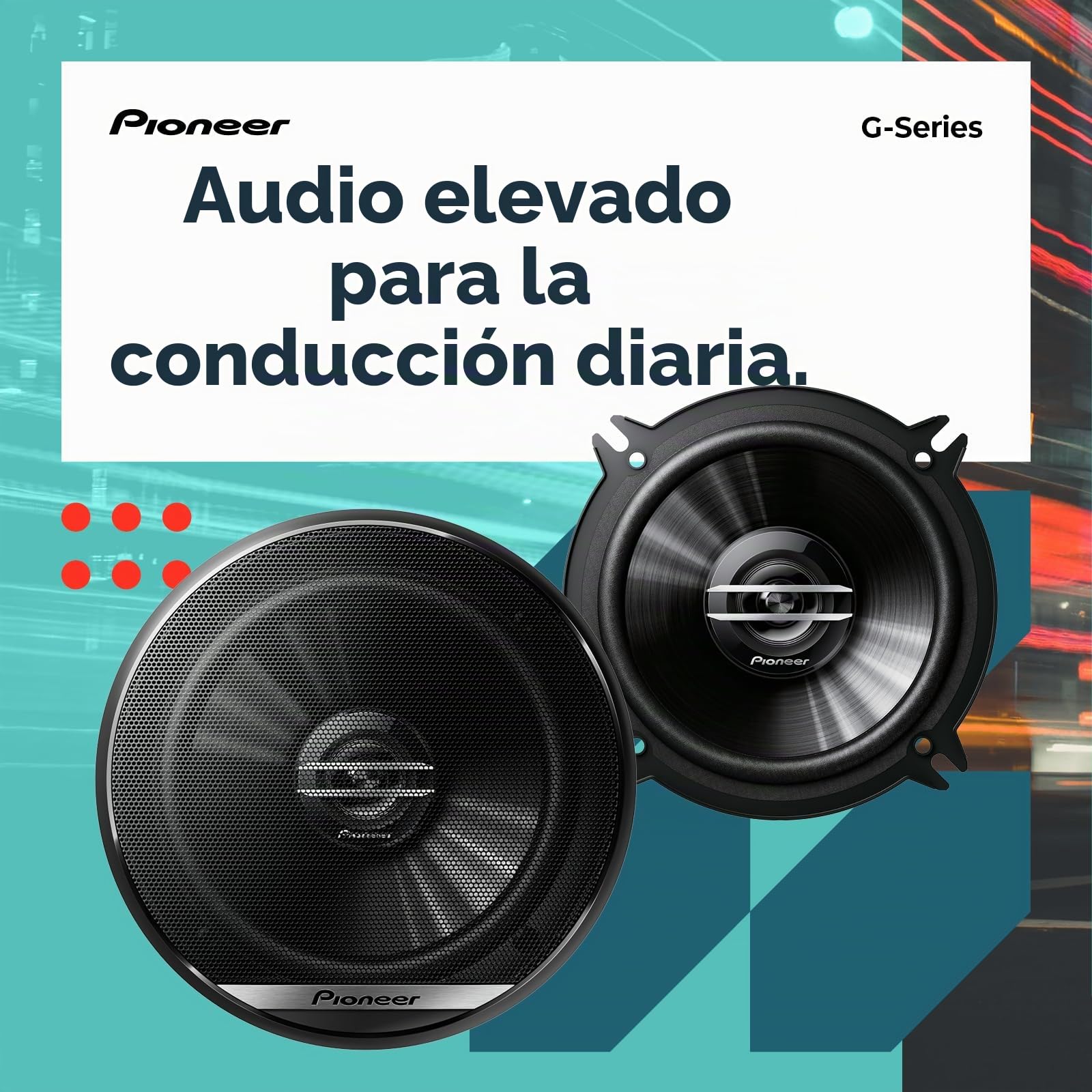 PIONEER TS-G1620F - Altavoz coaxial de 2 vías de 6-1/2 Pulgadas, 300 W máx. / 40 W Nominal, 12.90 x 7.40 x 3.20 Pulgadas, Negro