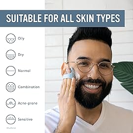 Sud Scrub Antimicrobial Silicone Face Scrubber, 1 Pack, Gentle Face Exfoliator for Sensitive Skin, Eco Friendly Facial Cleansing Brush, Exfoliating Face Brush for Men and Women (Blue)