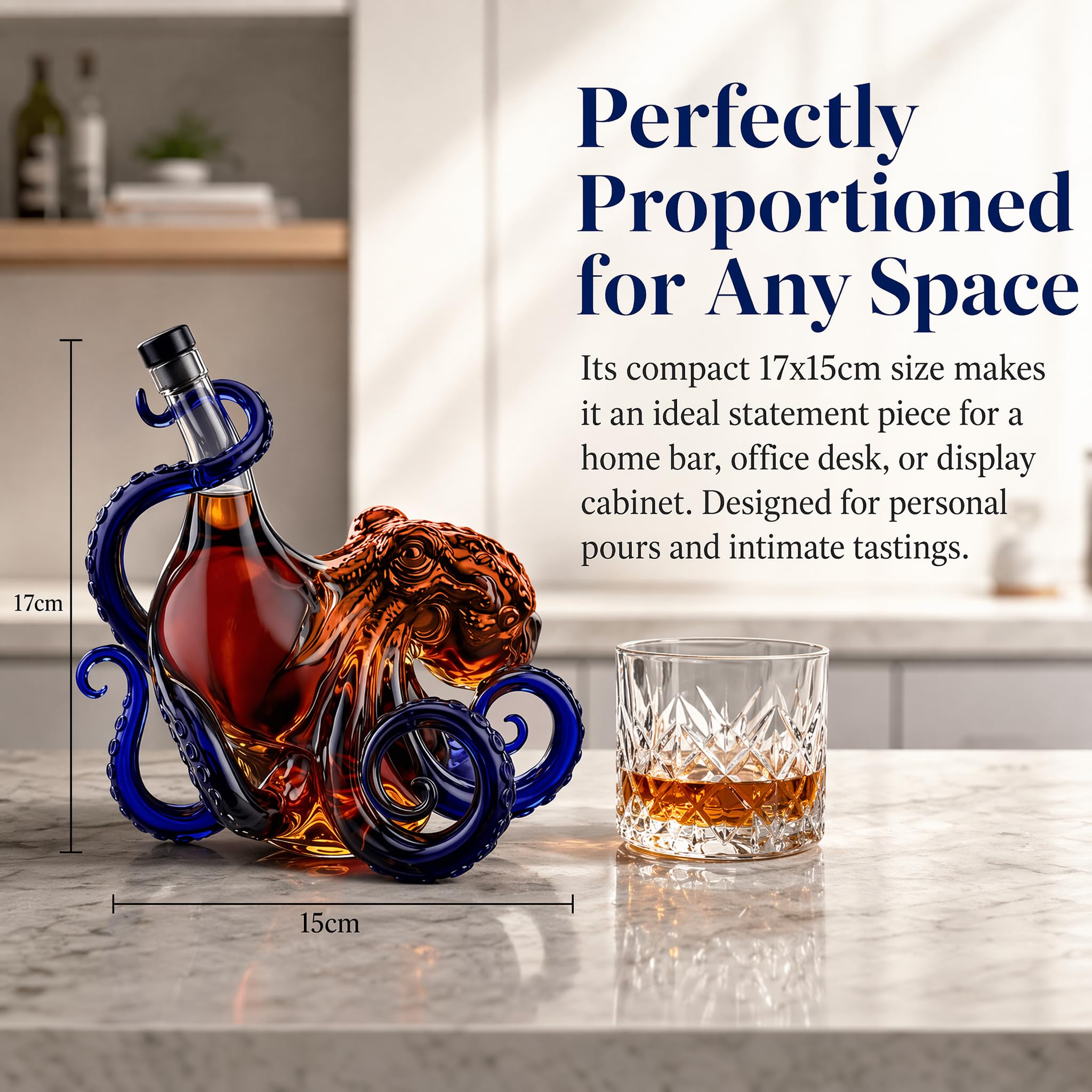 Rum Edition Bouteille à décanter à whisky en forme de pieuvre 3D