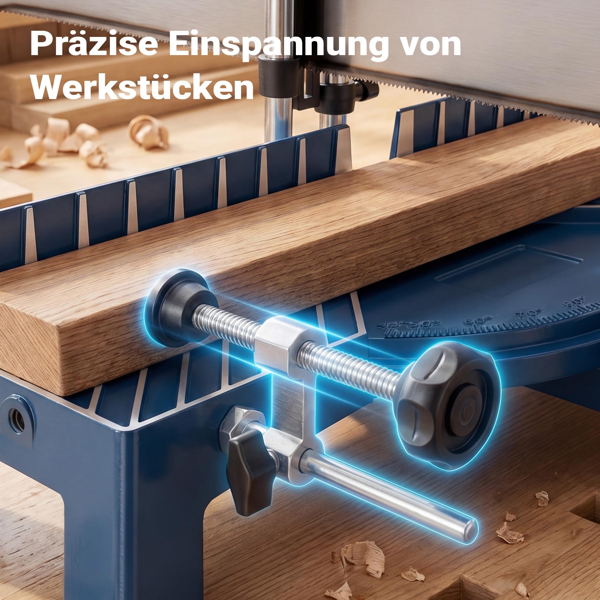 Wiltec Gehrungssäge 600 mm, -45° bis +45°, Schnittbreite 110 mm/160 mm, Schnitthöhe 120 mm, Handsäge für die Holzbearbeitung, Kappsäge Winkelsäge