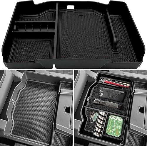 JOJOMARK Organizador de consola central compatible con Dodge RAM 2023, 2022, 2021, 2020, 2019, 1500, 2500, 3500, accesorios, caja de almacenamiento