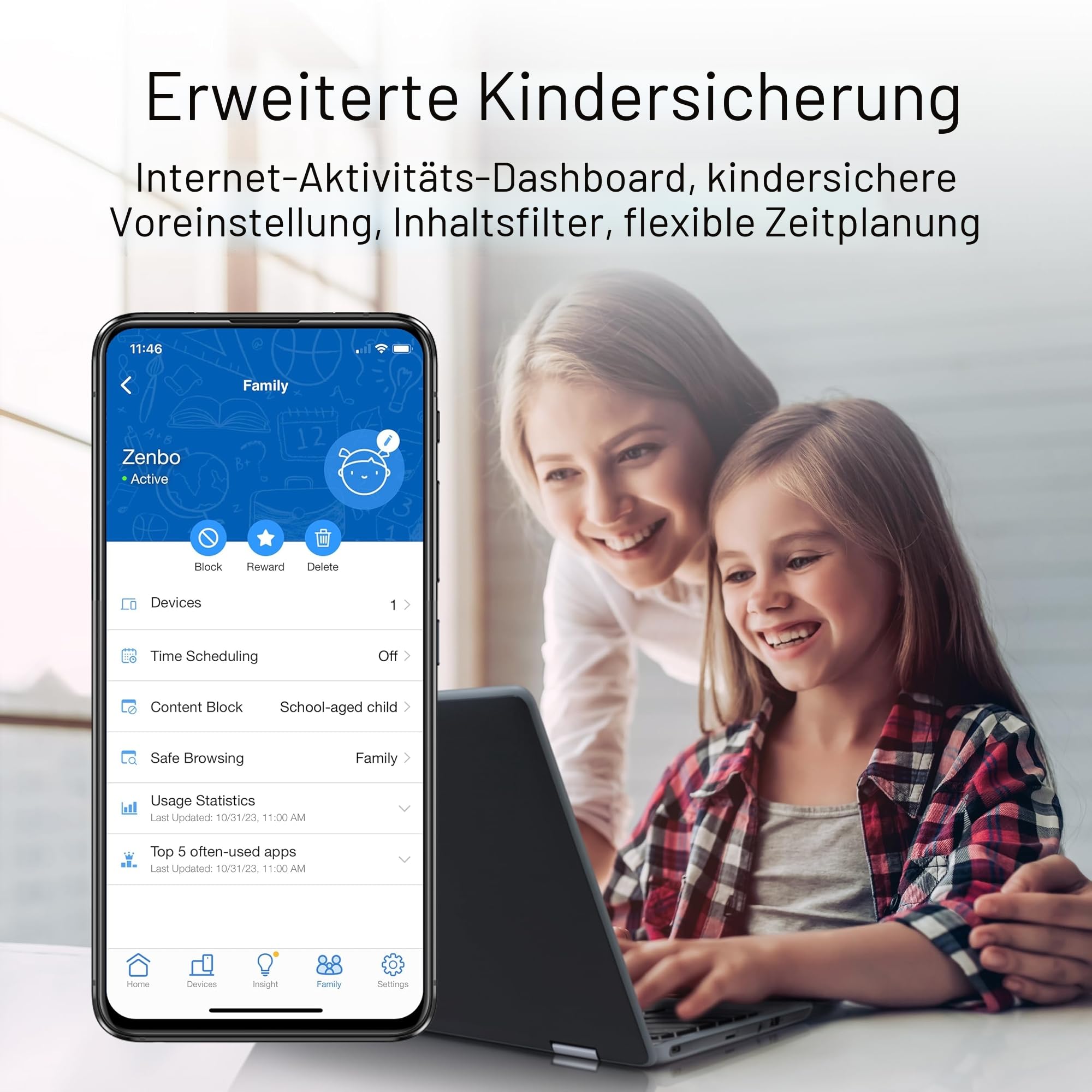 ASUS ZenWiFi BT8 Tri-Band WiFi 7 Smart AiMesh Extendable Router 2er Pack (6 GHz WLAN, 14 Gbps, bis zu 550m² Abdeckung, Dual 2.5G Ports, Kindersicherung, VPN) weiß