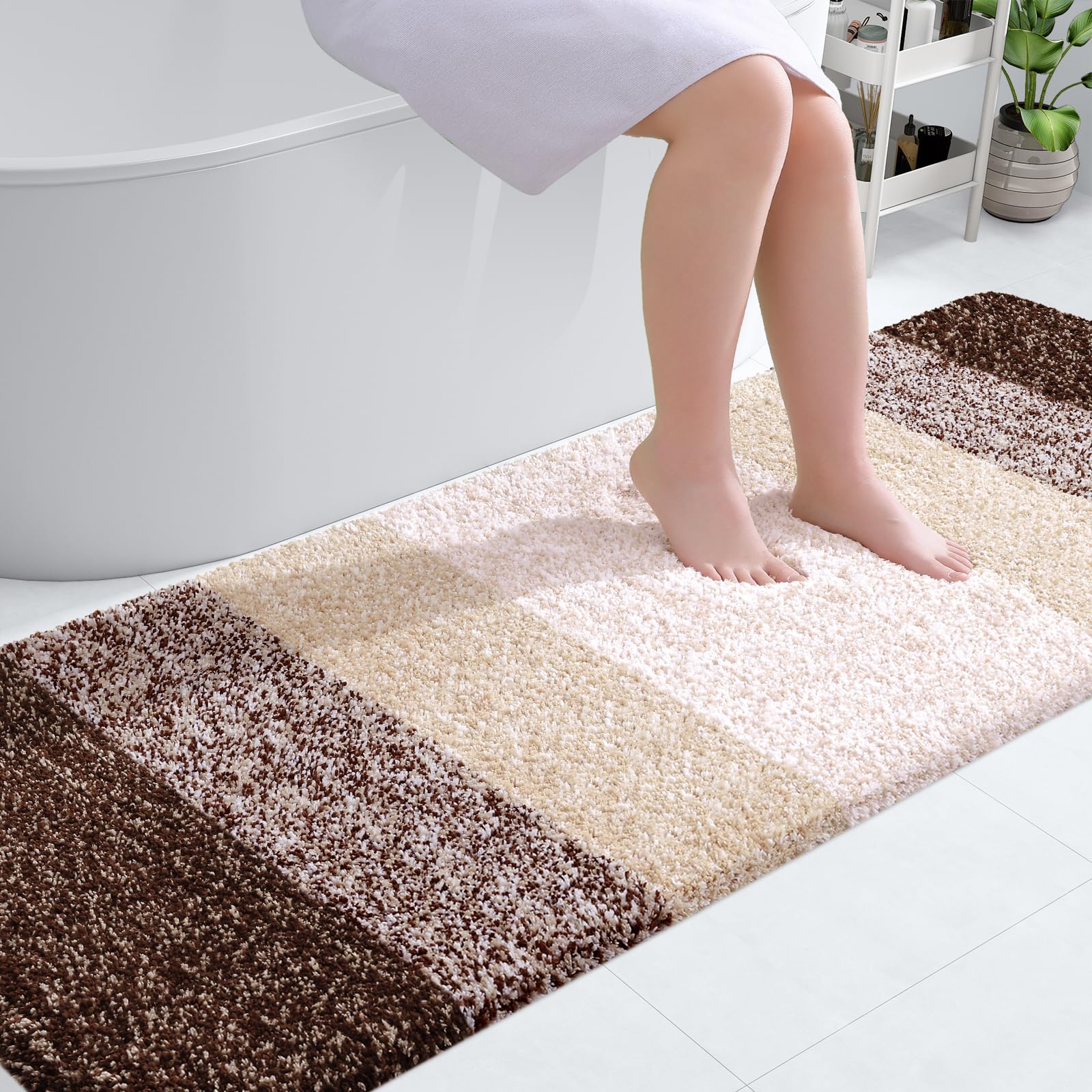OLANLY Bathroom Rug Mat 70x24, Extra Soft and Absorbent Microfiber Bath ...