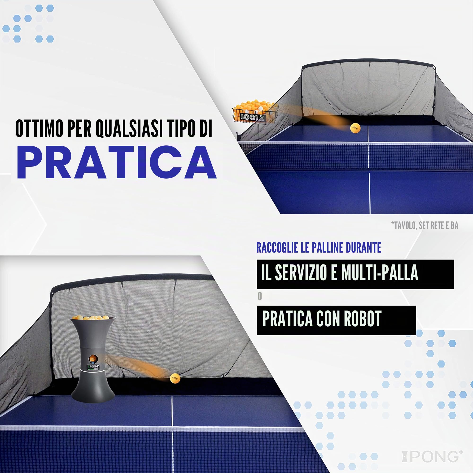 Ipong in Fibra di Carbonio da Tavolo Tennis Ball Catch Net