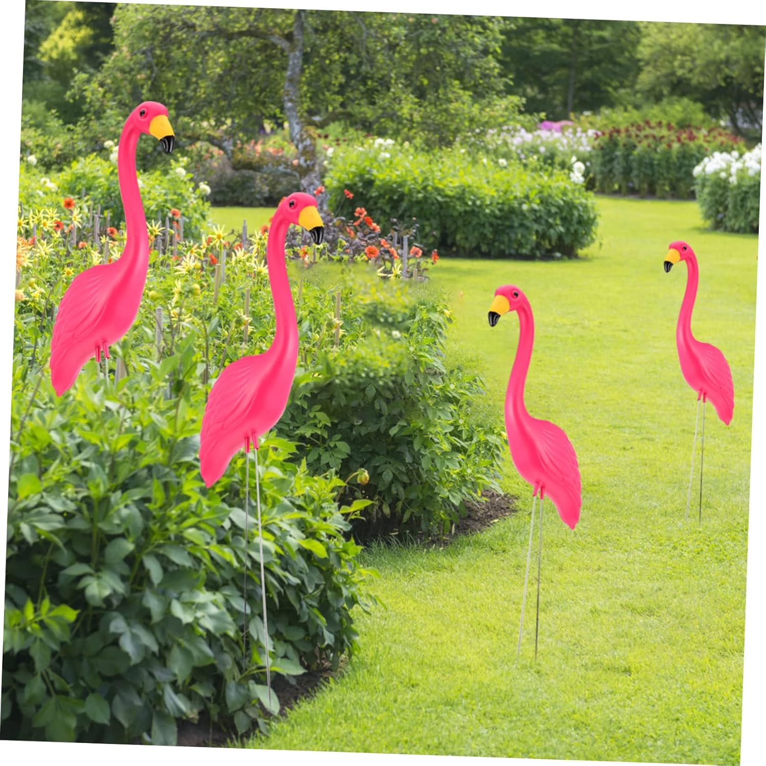 Flamingo Garden Stake Durable Plastic Flamingo Decorations for Outdoor Yard