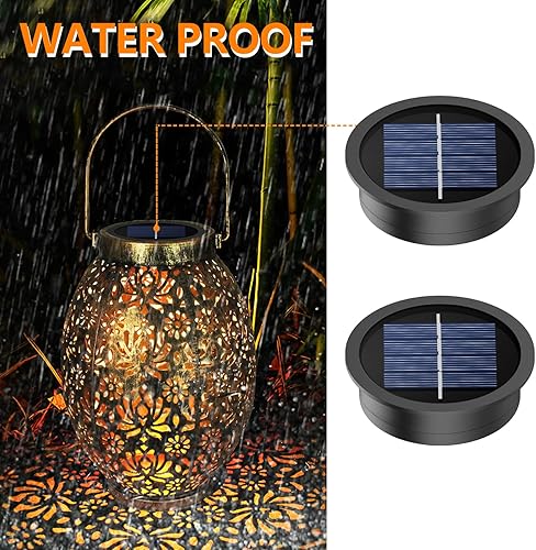 Miniatura 7 de Paquete de 2 piezas de luz solar de repuesto (tamaño superior de 2.76 pulgadas, tamaño inferior de 2.36 pulgadas), 7 lúmenes LED blanco cálido